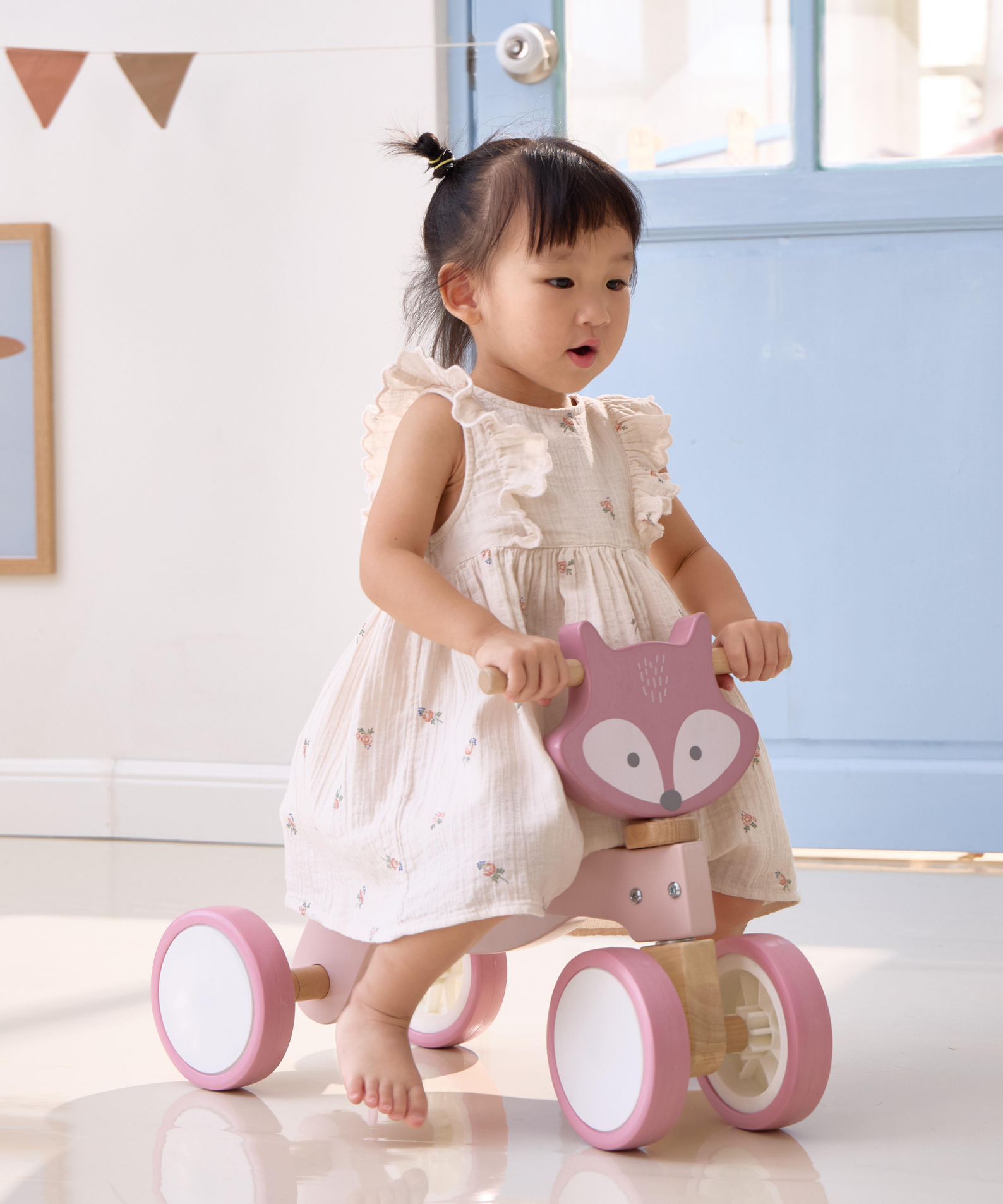 PolarB Wooden Trike for Toddlers with Safety Steering Lock and EVA Tyres  Ride-On Balance Bike for Ages 12 Months and Up  Develops Coordination and Gross Motor Skills