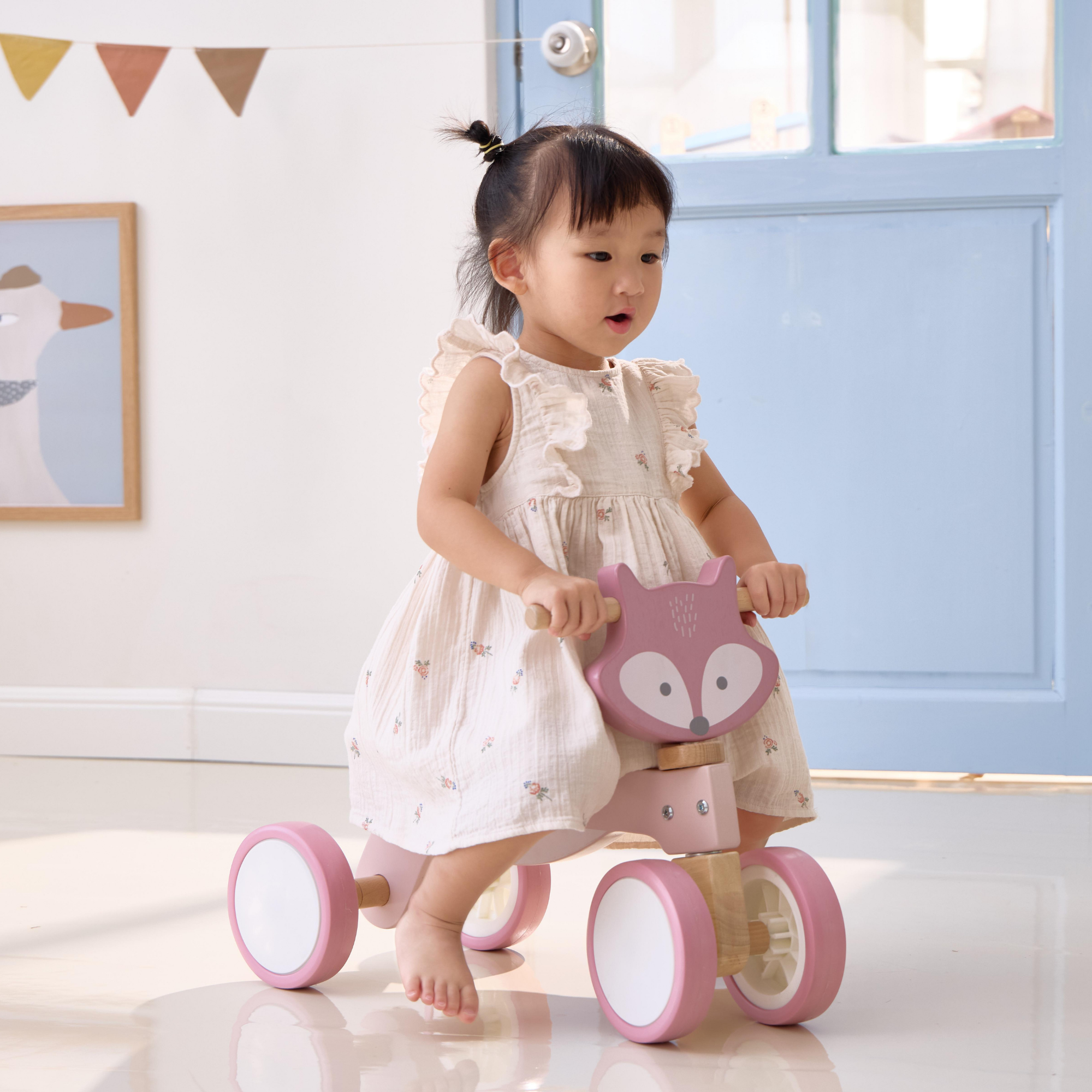 PolarB Wooden Trike for Toddlers with Safety Steering Lock and EVA Tyres  Ride-On Balance Bike for Ages 12 Months and Up  Develops Coordination and Gross Motor Skills