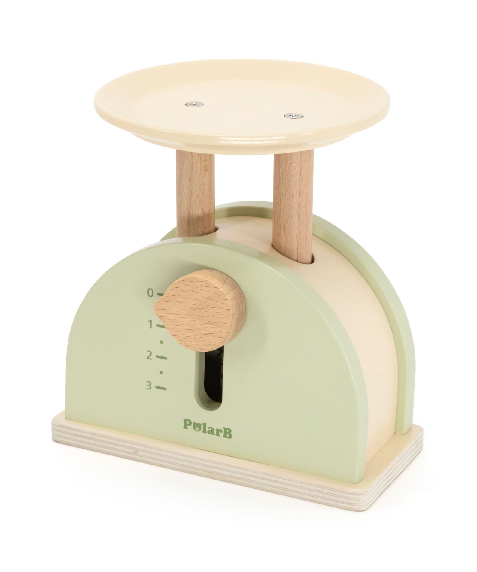 PolarB Wooden Kitchen Scales for Kids, Educational Pretend Play Toy for Role-Playing, Math Skills and Balance Concepts, Durable Wood Construction, Ages 3 and Up