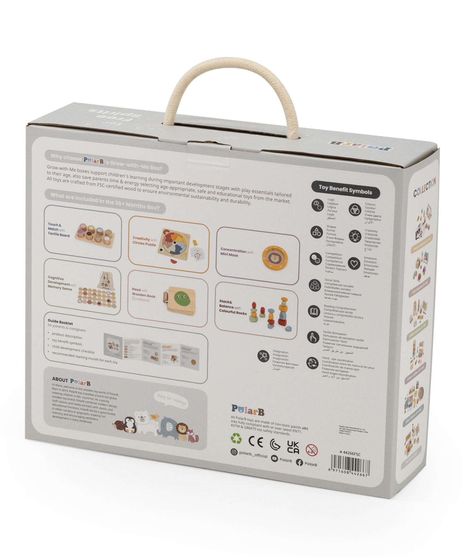 PolarB Grow-with-Me Free Spirits Educational Toy Set for Toddlers, Sensory, Motor Skills, Memory, Emotions, and Creative Play Activities, Eco-Friendly Wooden Toys for Ages 3 and Up