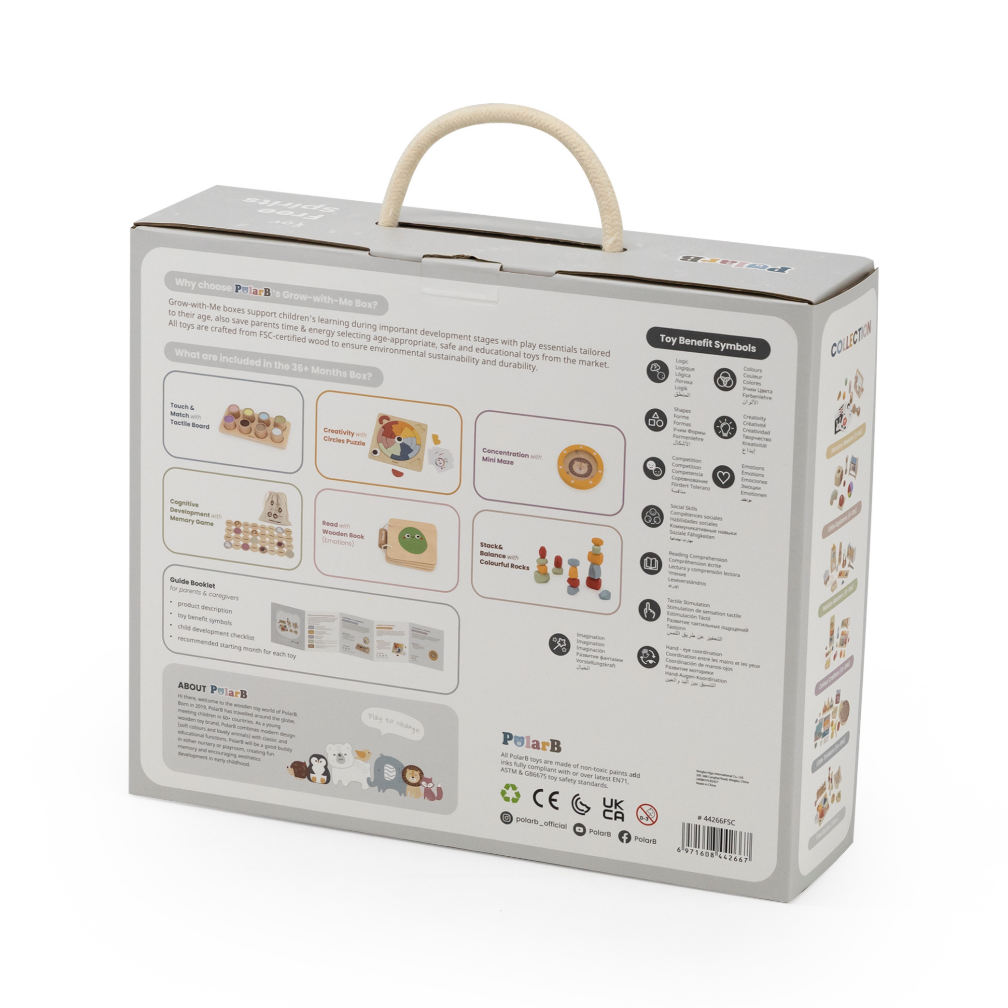 PolarB Grow-with-Me Free Spirits Educational Toy Set for Toddlers, Sensory, Motor Skills, Memory, Emotions, and Creative Play Activities, Eco-Friendly Wooden Toys for Ages 3 and Up