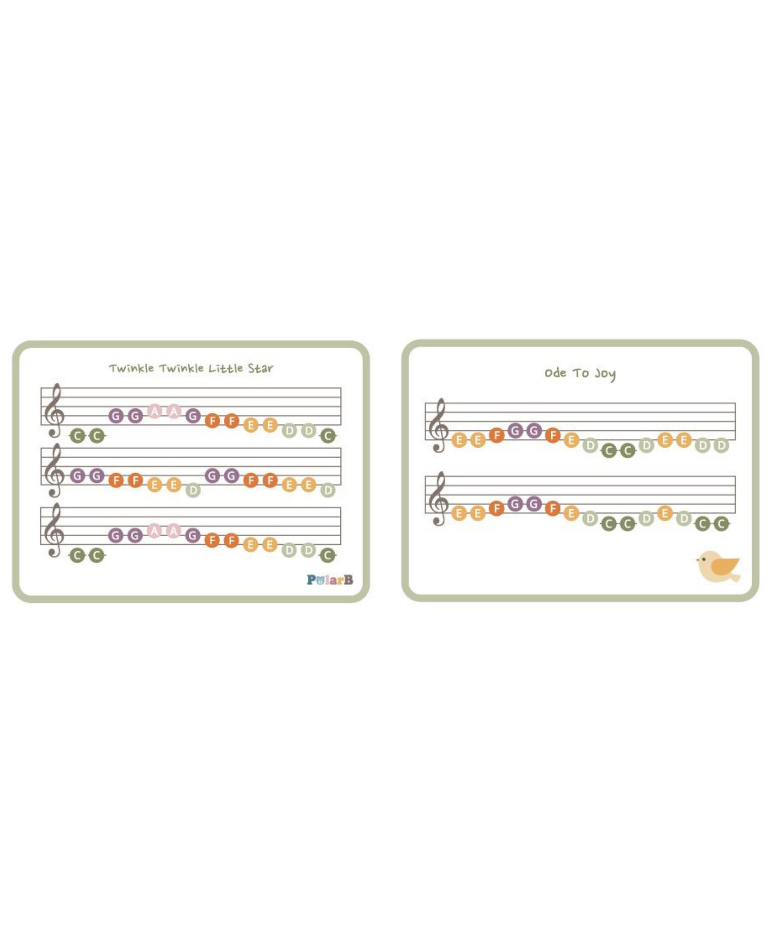 PolarB Wooden Toy Piano for Kids, Educational Musical Instrument with Colored Keys and Song Sheet, Preschool Learning Piano for Ages 3+