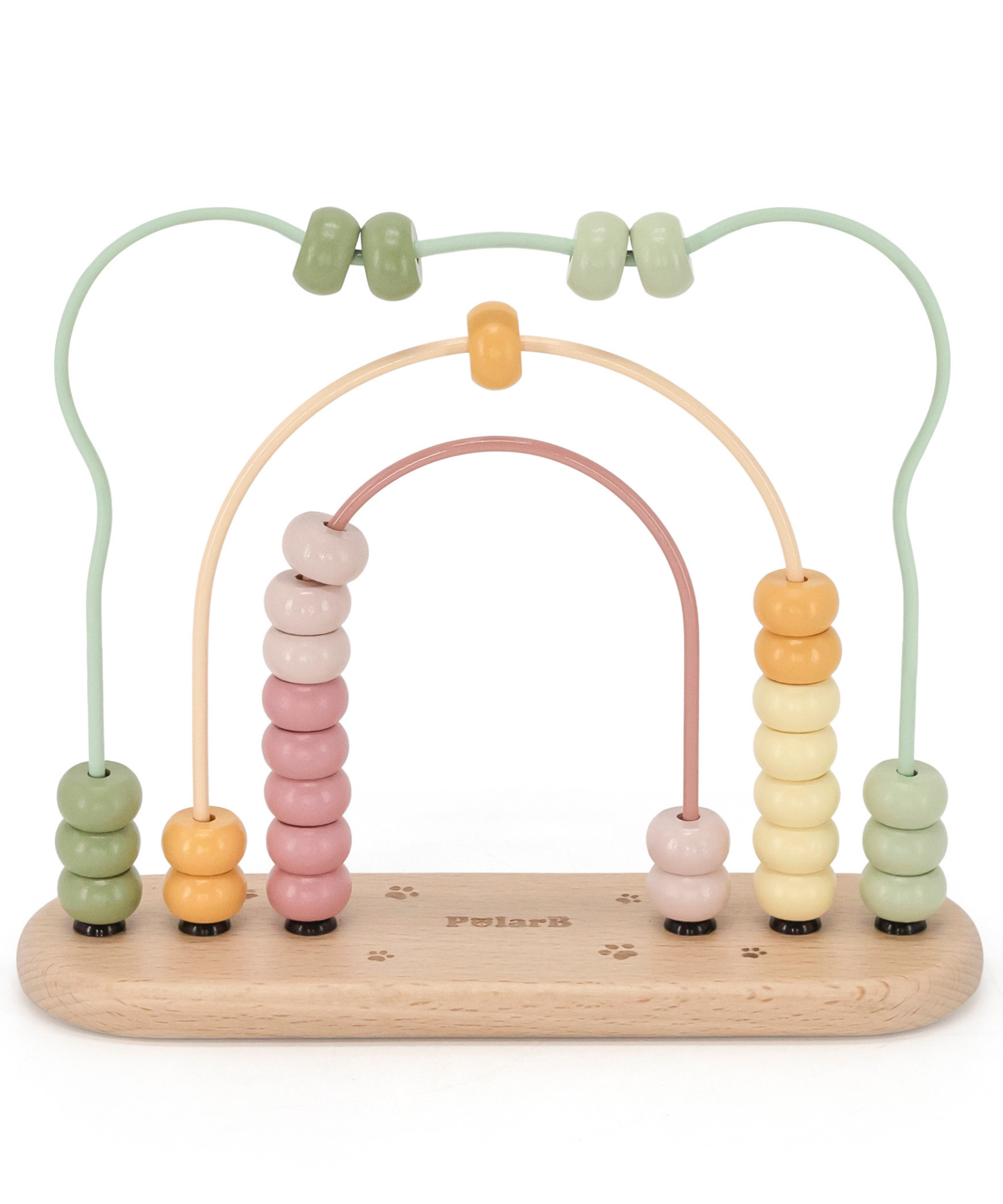 PolarB My First Numbers Wooden Abacus, Bear Design Counting Toy for Toddlers, Educational Math Toy for Ages 12 Months and Up