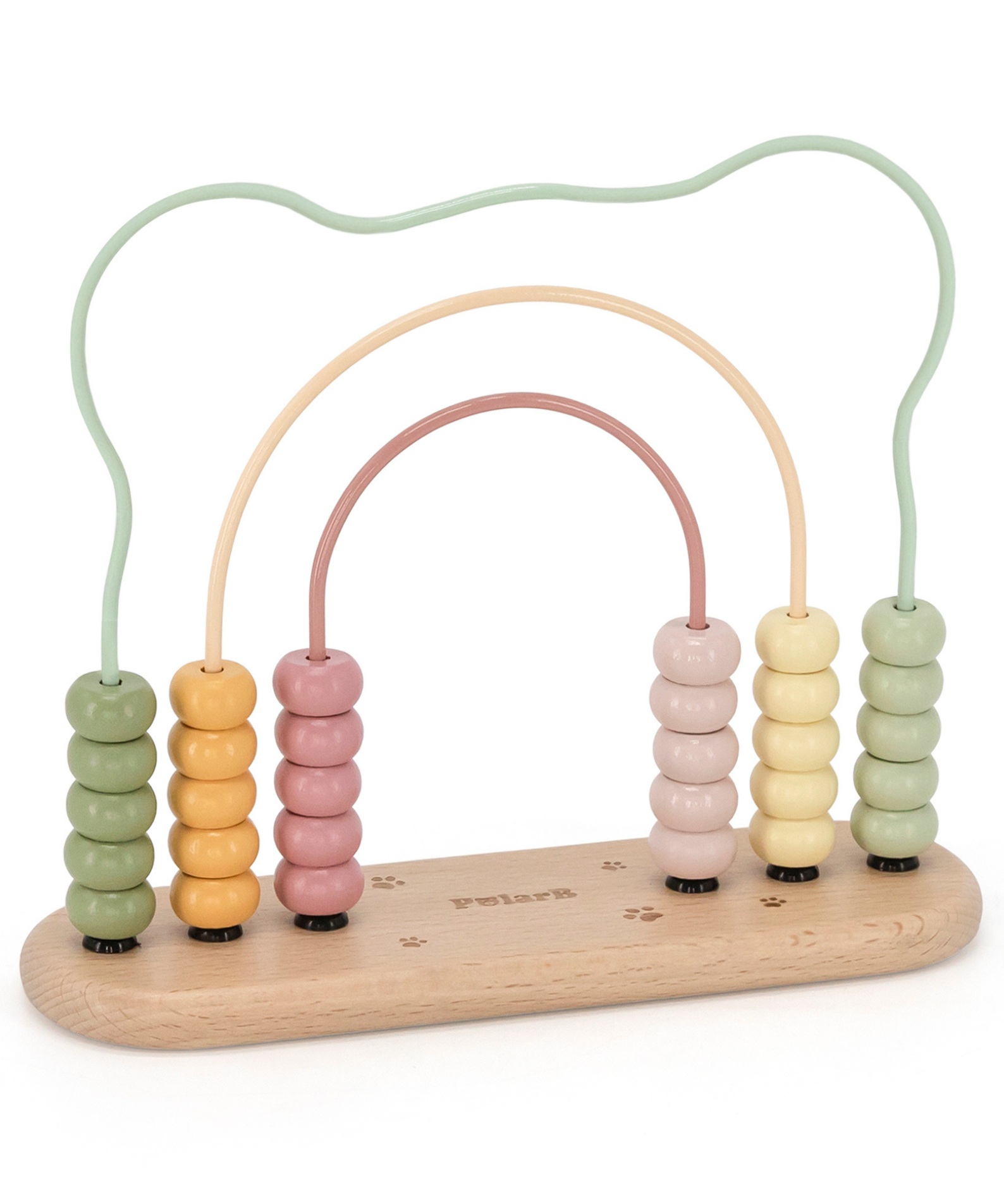 PolarB My First Numbers Wooden Abacus, Bear Design Counting Toy for Toddlers, Educational Math Toy for Ages 12 Months and Up