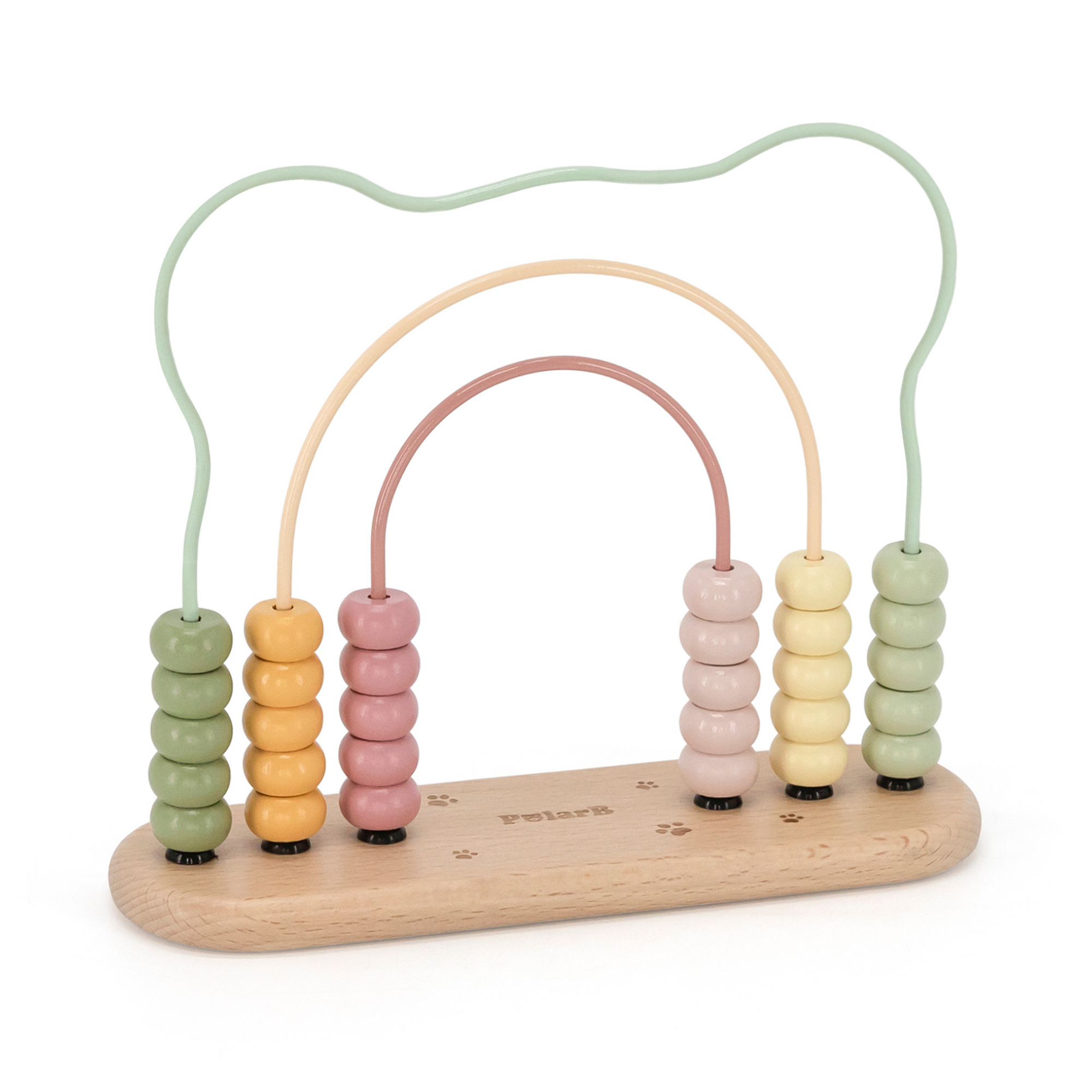 PolarB My First Numbers Wooden Abacus, Bear Design Counting Toy for Toddlers, Educational Math Toy for Ages 12 Months and Up