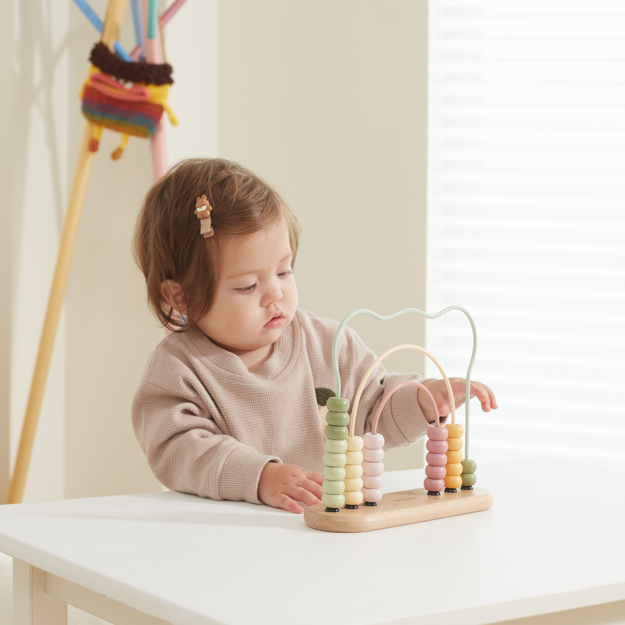 PolarB My First Numbers Wooden Abacus, Bear Design Counting Toy for Toddlers, Educational Math Toy for Ages 12 Months and Up