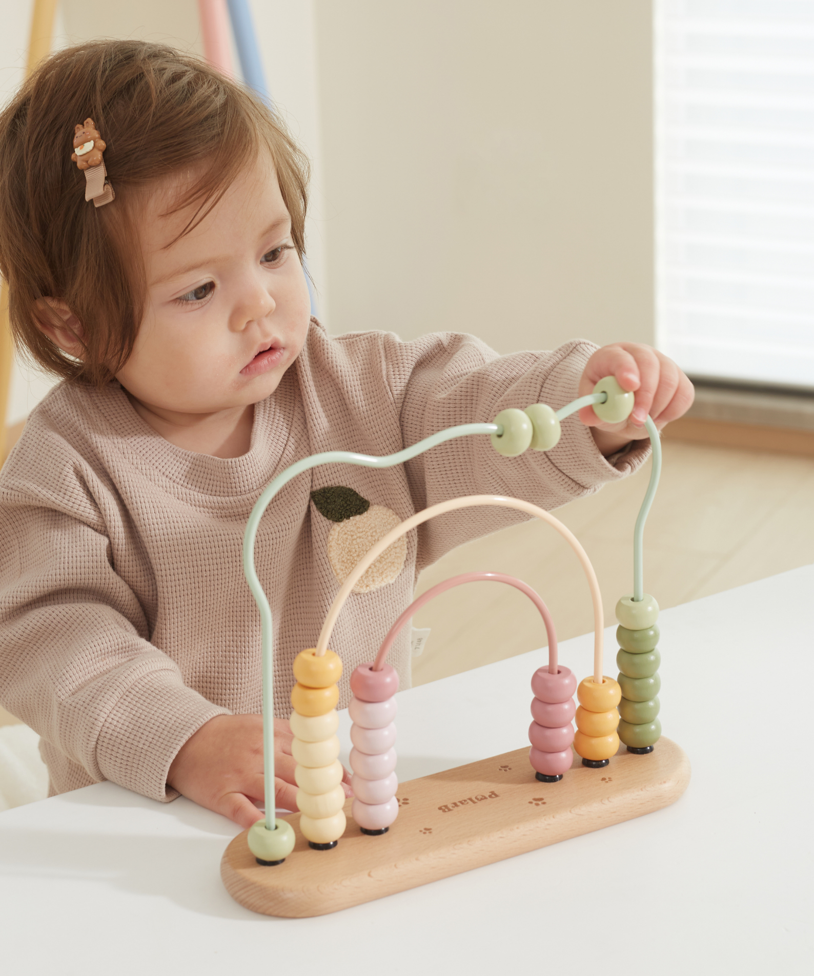 PolarB My First Numbers Wooden Abacus, Bear Design Counting Toy for Toddlers, Educational Math Toy for Ages 12 Months and Up