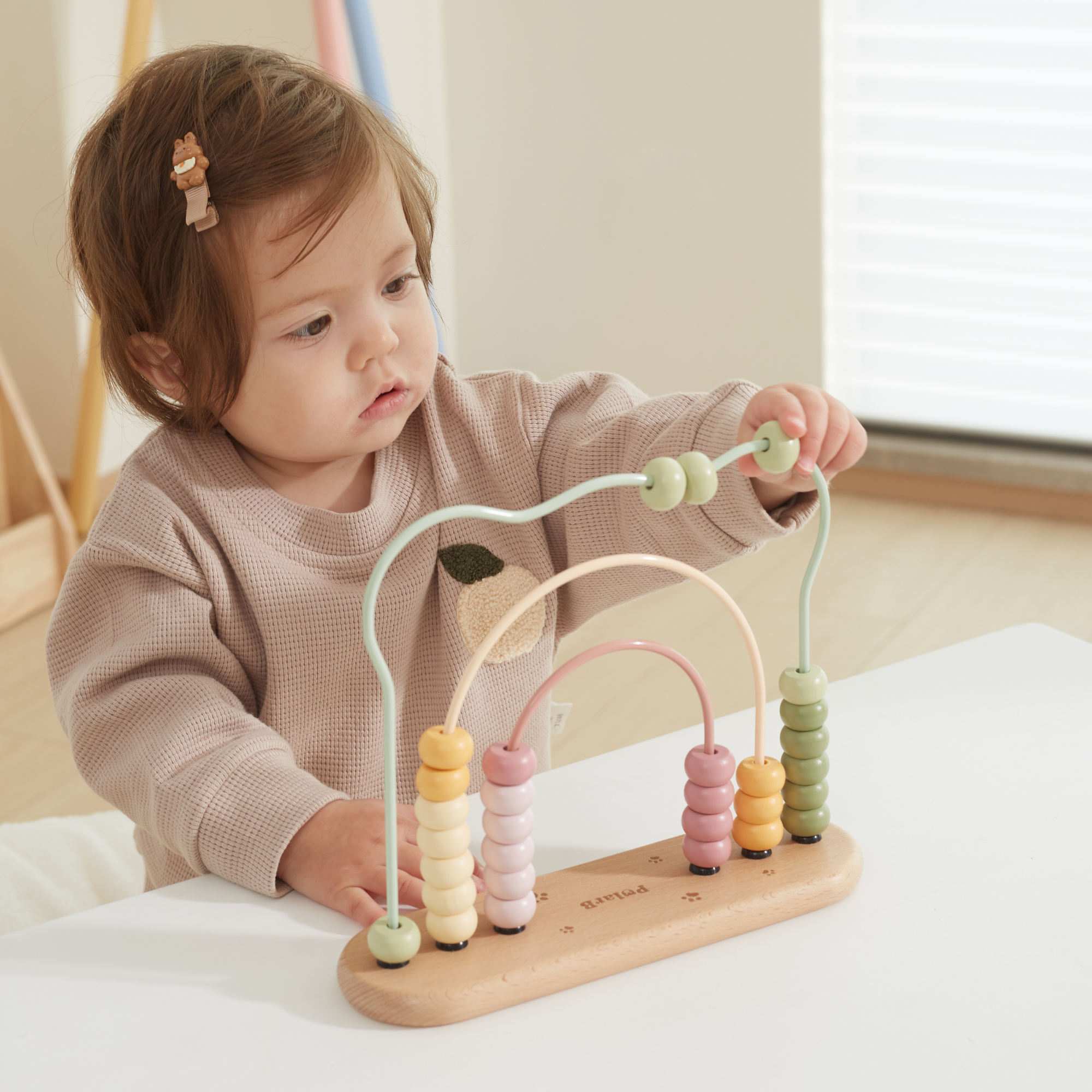 PolarB My First Numbers Wooden Abacus, Bear Design Counting Toy for Toddlers, Educational Math Toy for Ages 12 Months and Up