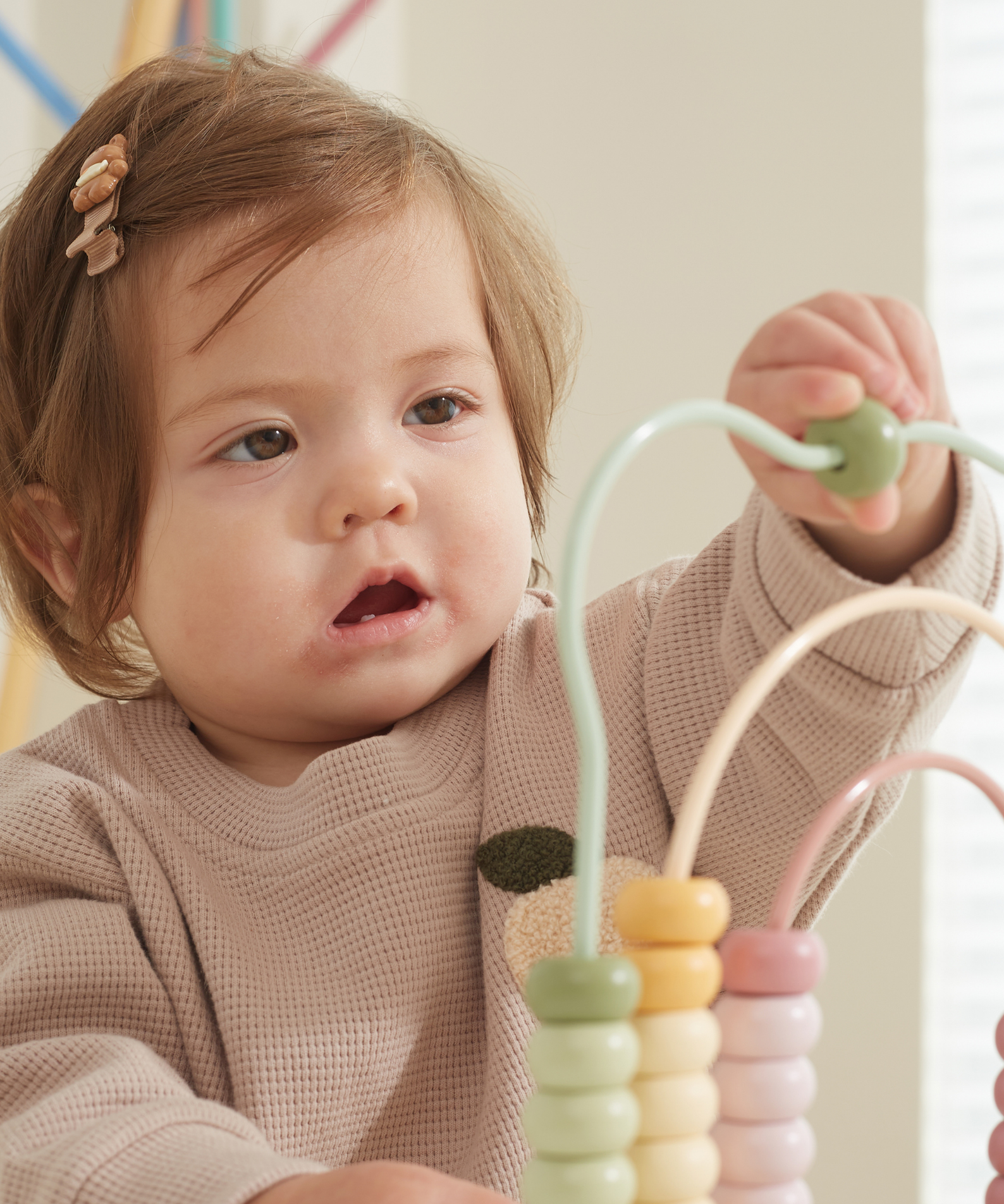 PolarB My First Numbers Wooden Abacus, Bear Design Counting Toy for Toddlers, Educational Math Toy for Ages 12 Months and Up