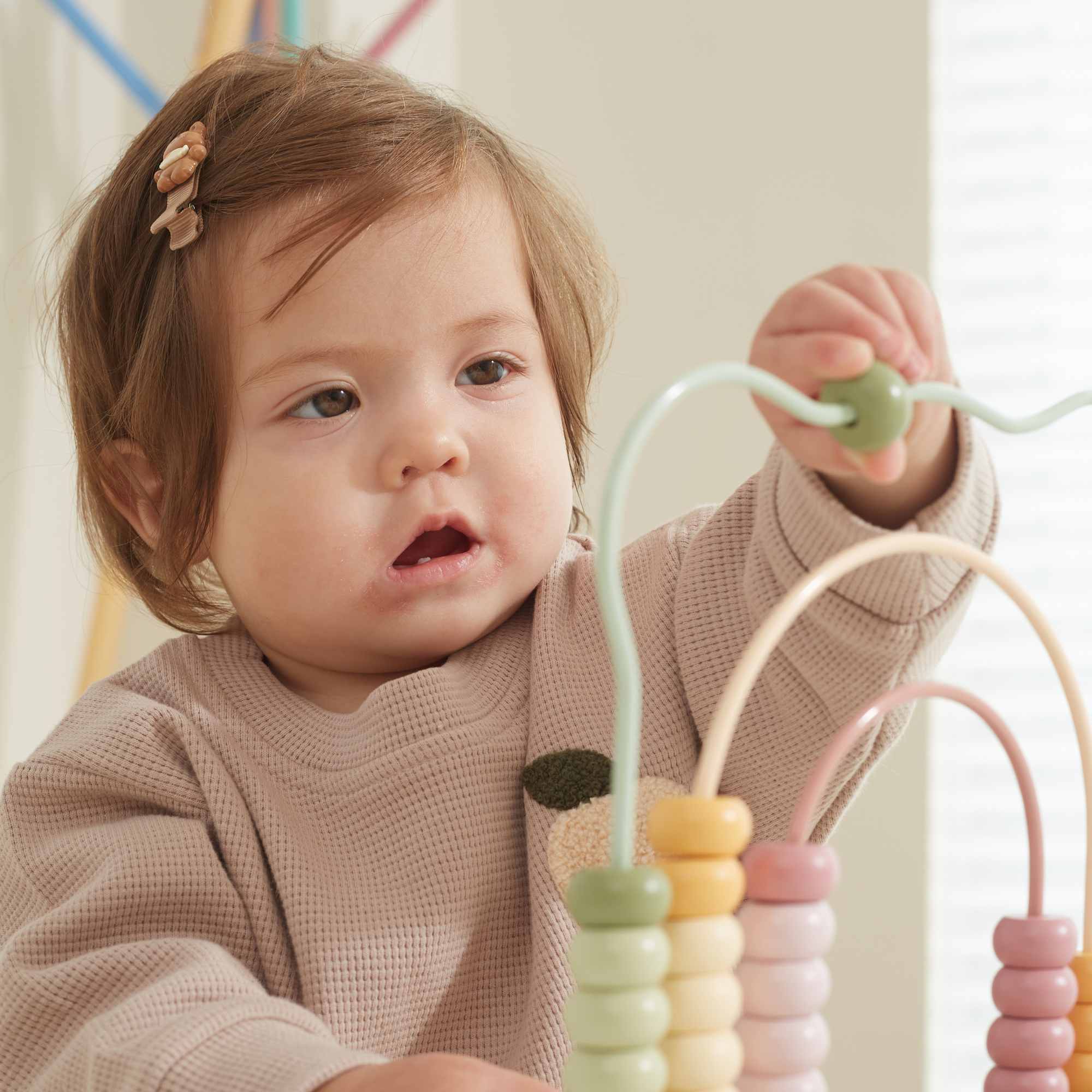 PolarB My First Numbers Wooden Abacus, Bear Design Counting Toy for Toddlers, Educational Math Toy for Ages 12 Months and Up