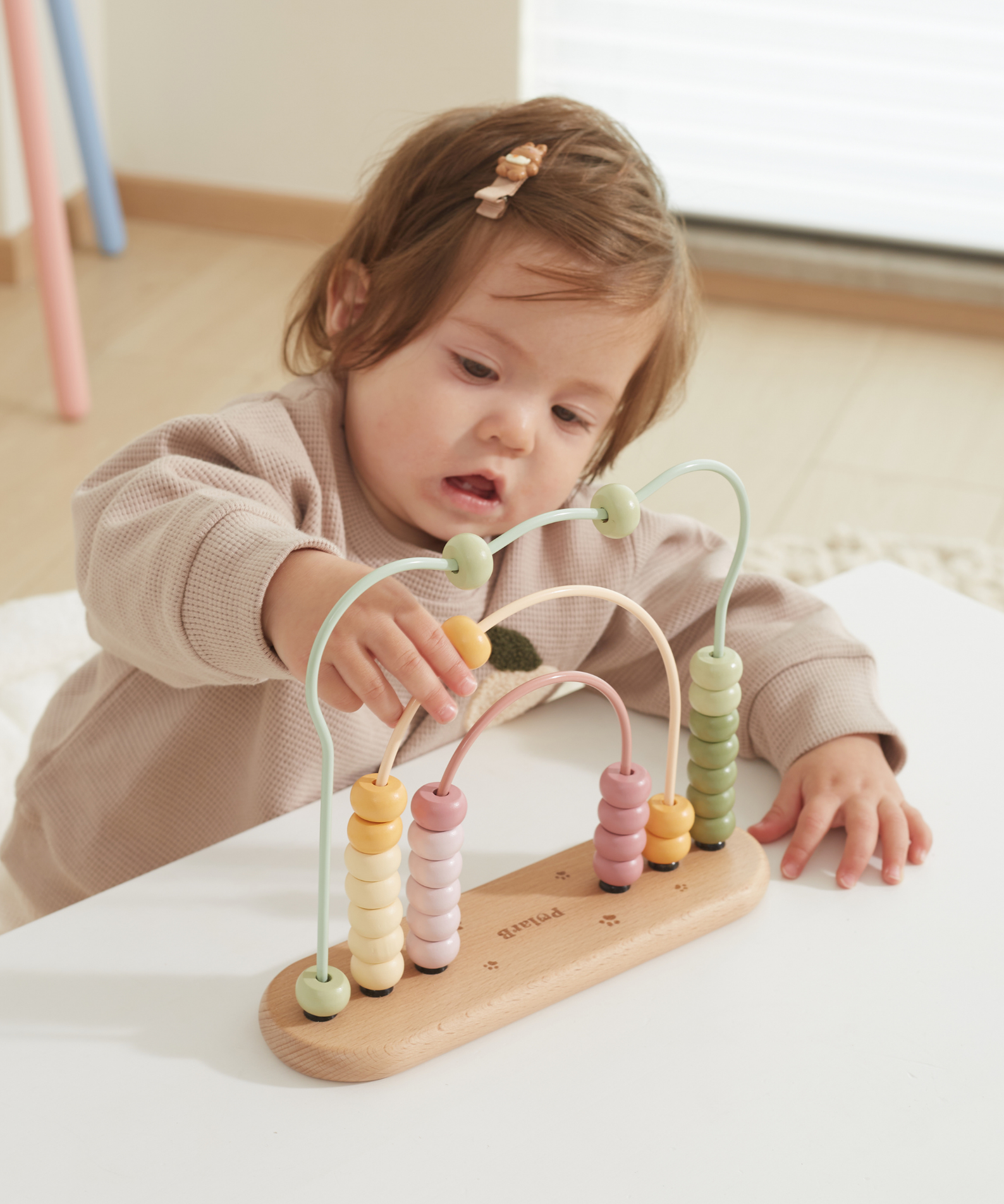 PolarB My First Numbers Wooden Abacus, Bear Design Counting Toy for Toddlers, Educational Math Toy for Ages 12 Months and Up