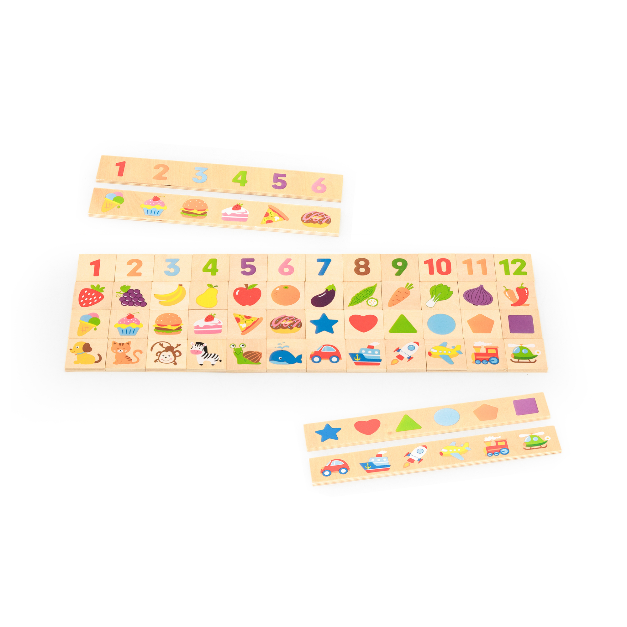 Viga Match & Sort, 52 Piece Mix & Match Puzzle, Montessori Wooden Toy, Develops Sensory, Cognitive & Fine Motor Skills, Non-Toxic & Eco-friendly Kids Educational Toy, Suitable for Children Aged 3Y+