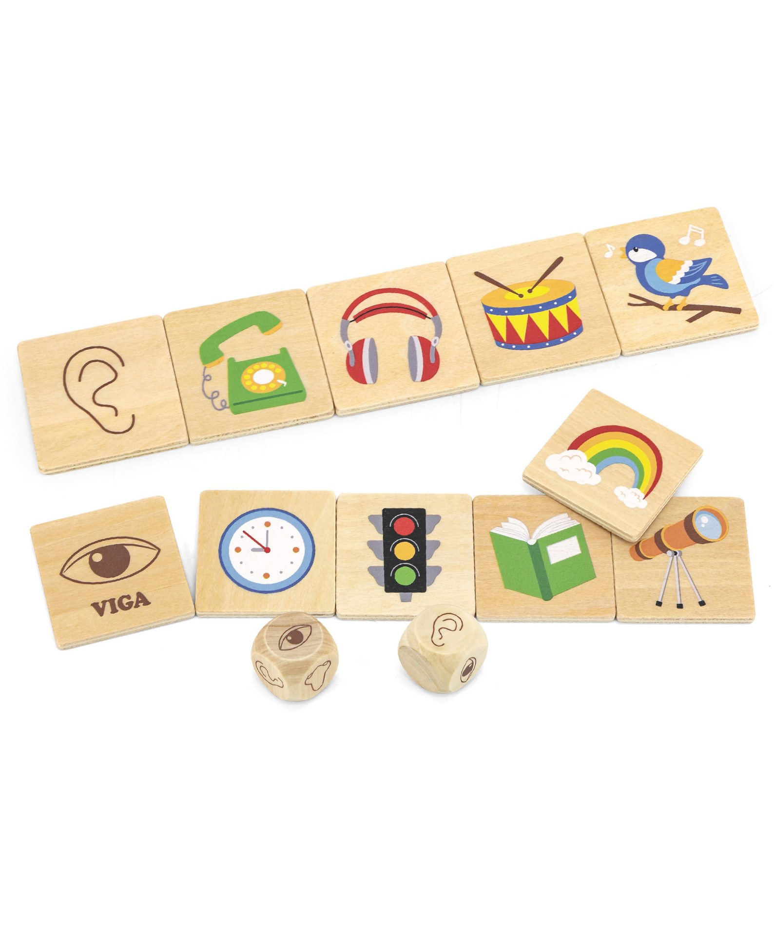 Viga Learning Senses, 35 Piece Mix & Match Puzzle, Montessori Wooden Toy, Develops Sensory, Cognitive & Fine Motor Skills, Non-Toxic & Eco-friendly Kids Educational Toy, for Boys & Girls 3Y+