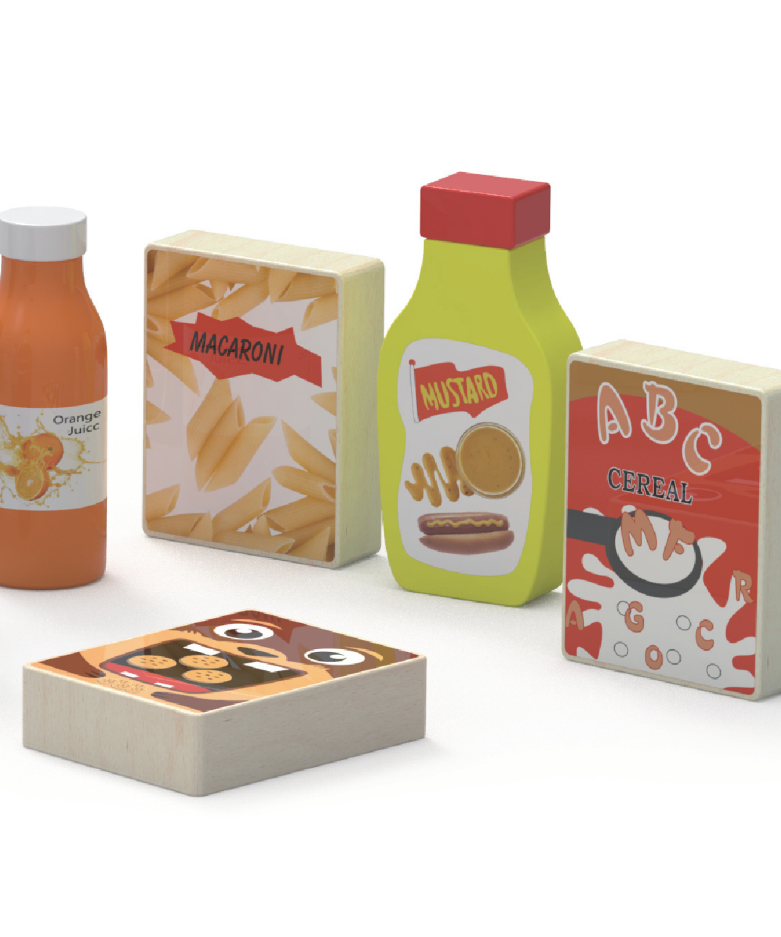 VIGA Wooden Beverage and Food Set  12 Piece Pretend Play Snacks and Drinks  Role Play Kitchen and Shop Accessories for Ages 3 and Up