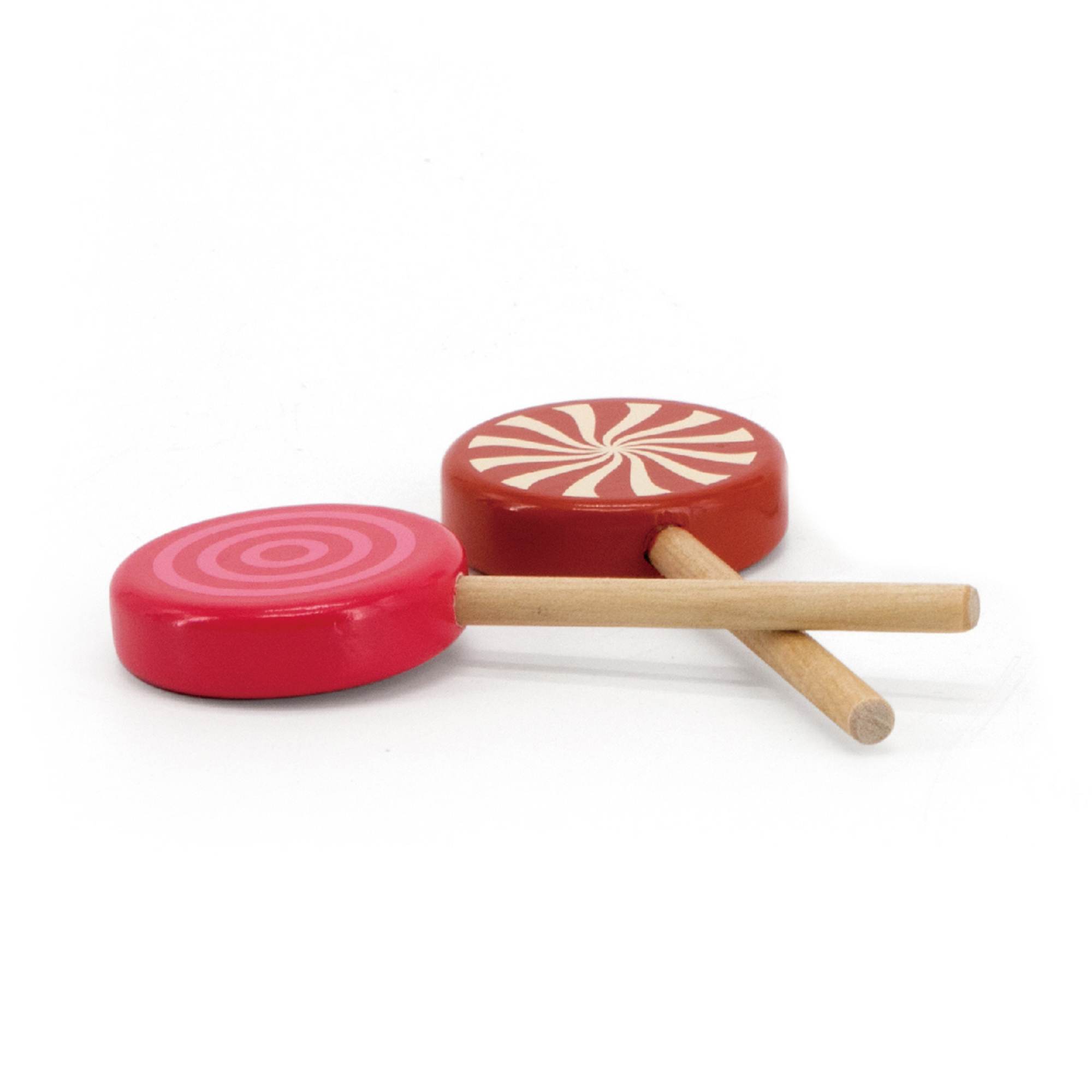 VIGA Wooden Lollipop Roleplay Toy Set with Stand  6 Piece Pretend Play Candy Set for Kids  Educational and Imaginative Play  Ages 3 and Up