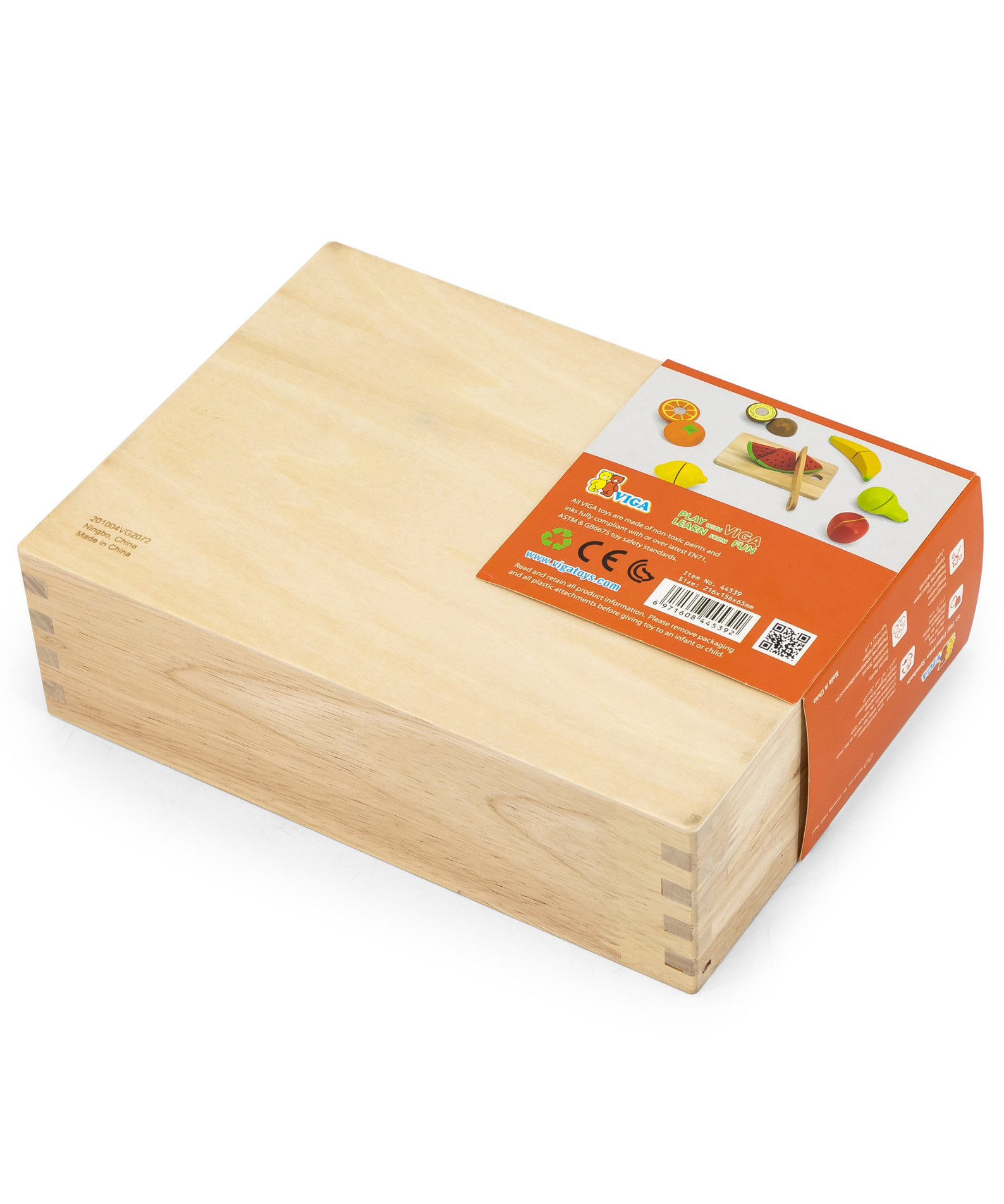 Viga Wooden Cutting Fruit Set for Toddlers  Pretend Play Kitchen Toy with Knife and Cutting Board  Montessori-Inspired Learning  Ages 18 Months and Up