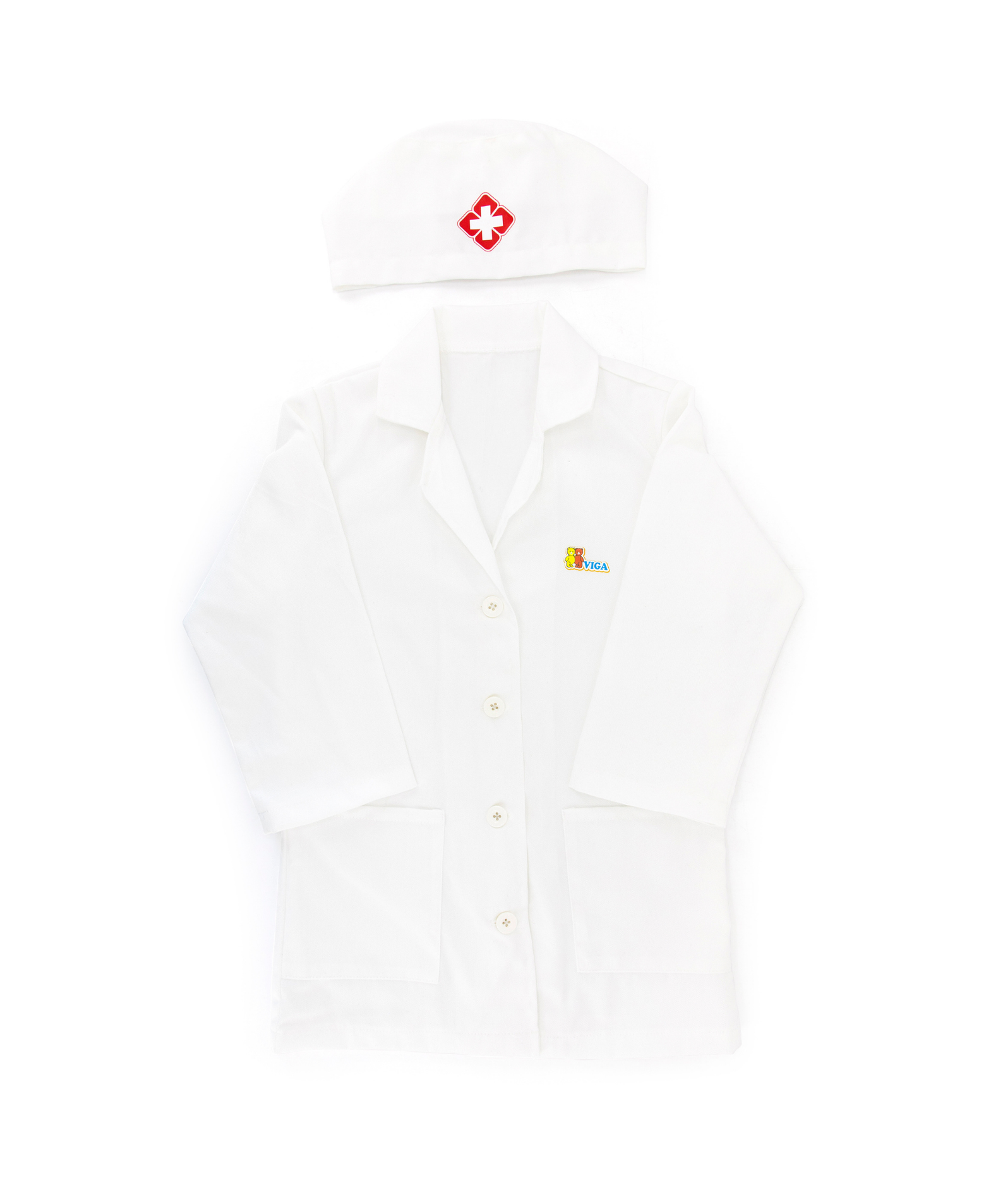 Viga Little Doctor Uniform and Hat Set  Pretend Play Costume for Kids  Dress-Up Roleplay Outfit  Ages 3 and Up