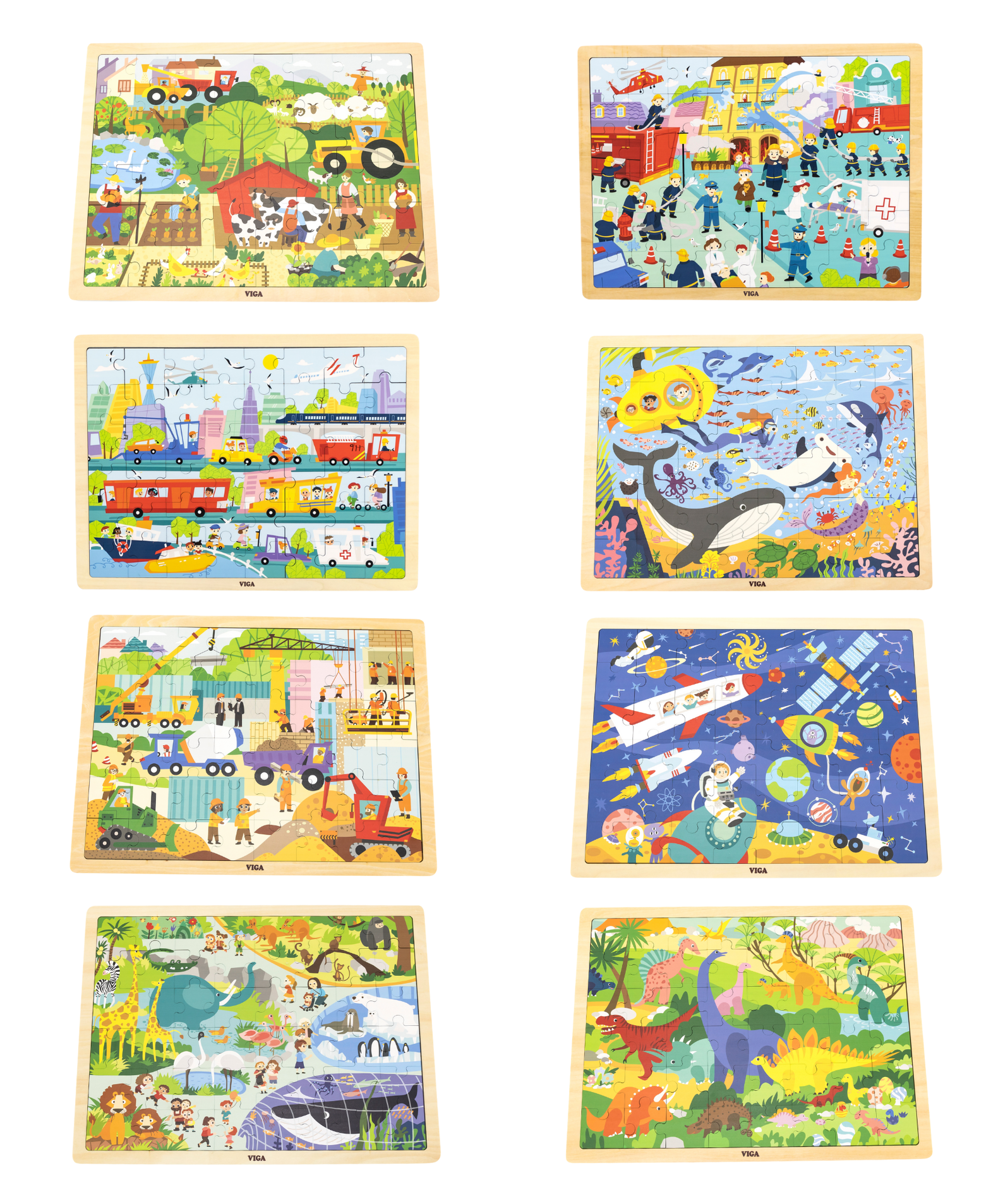 Viga Fire Fighting, 48 Piece Jigsaw Puzzle, Montessori Wooden Toy, Develops Sensory, Cognitive & Fine Motor Skills, Non-Toxic & Eco-friendly Kids Educational Toy, Suitable for Boys and Girls Aged 3Y+