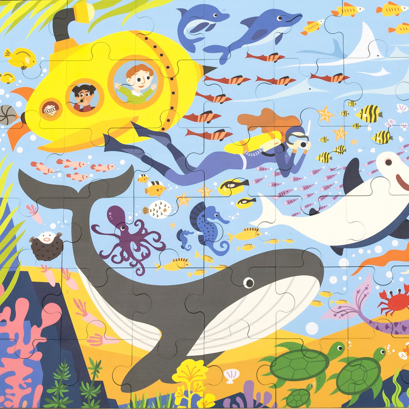 Viga Sea Life, 48 Piece Jigsaw Puzzle, Montessori Wooden Toy, Develops Sensory, Cognitive & Fine Motor Skills, Non-Toxic & Eco-friendly Kids Educational Toy, Suitable for Boys and Girls Aged 3Y+