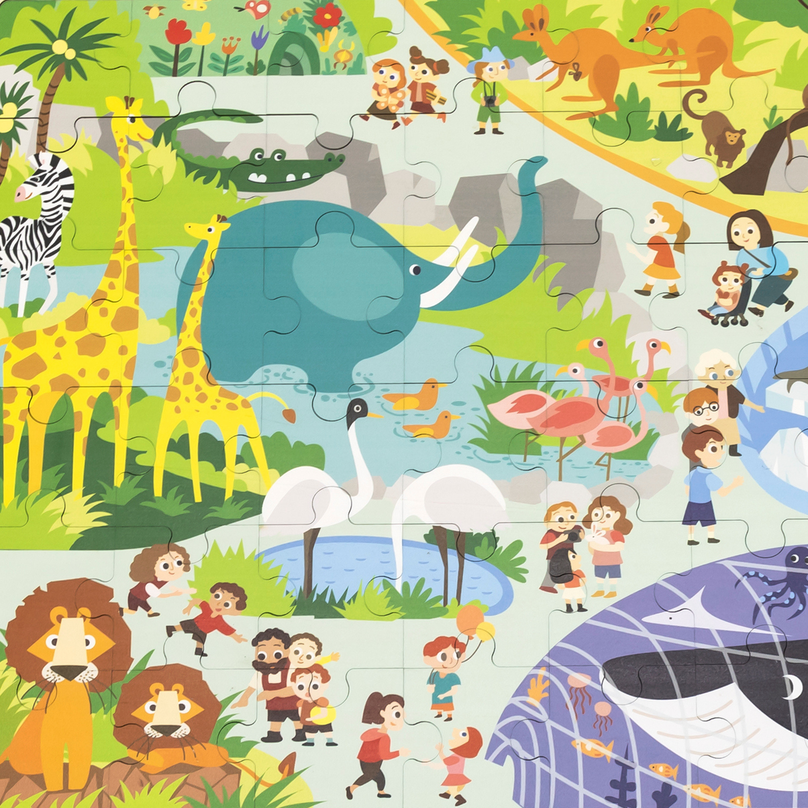 Viga Zoo, 48 Piece Jigsaw Puzzle, Montessori Wooden Toy, Develops Sensory, Cognitive & Fine Motor Skills, Non-Toxic & Eco-friendly Kids Educational Toy, Suitable for Boys and Girls Aged 3Y+