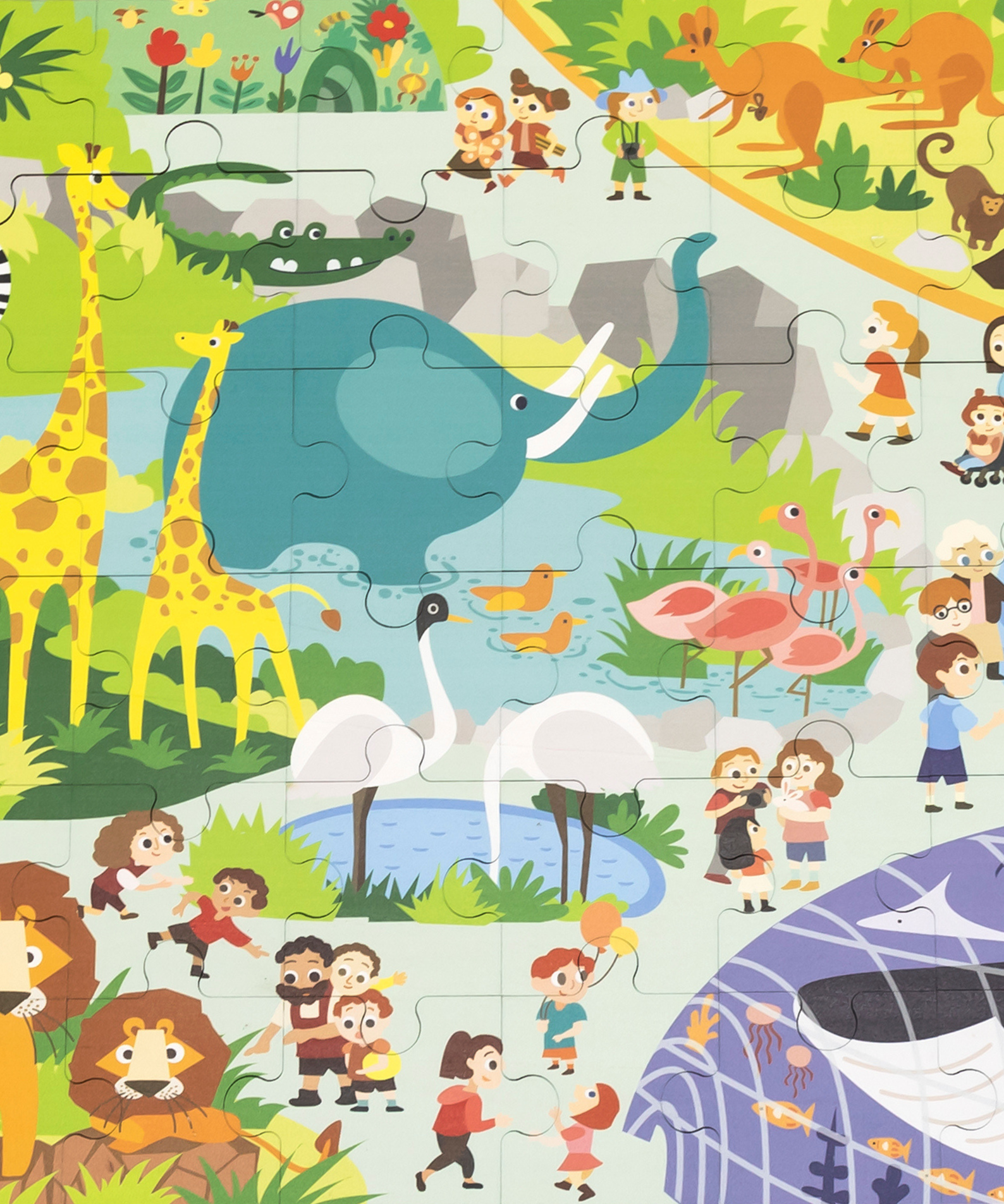 Viga Zoo, 48 Piece Jigsaw Puzzle, Montessori Wooden Toy, Develops Sensory, Cognitive & Fine Motor Skills, Non-Toxic & Eco-friendly Kids Educational Toy, Suitable for Boys and Girls Aged 3Y+