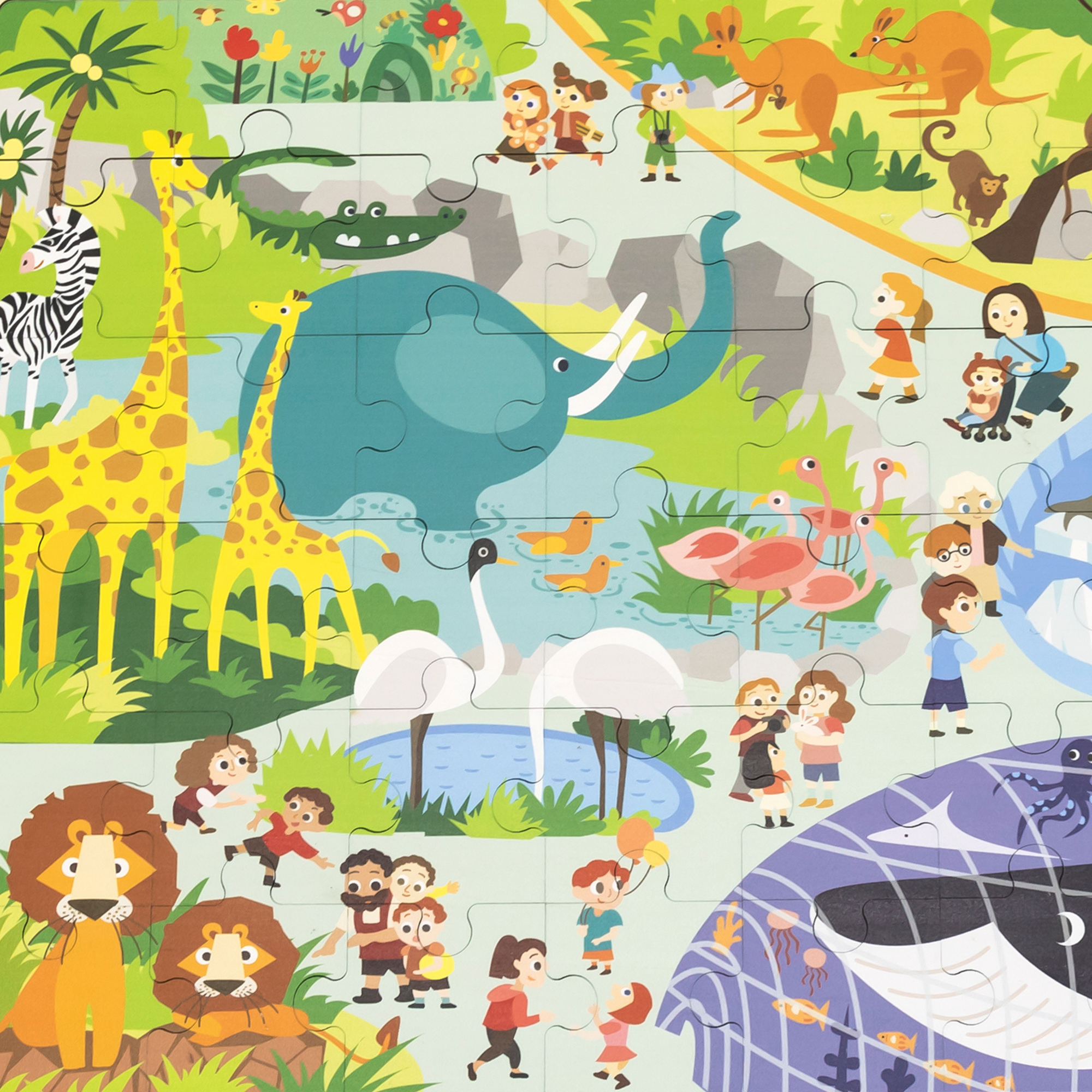 Viga Zoo, 48 Piece Jigsaw Puzzle, Montessori Wooden Toy, Develops Sensory, Cognitive & Fine Motor Skills, Non-Toxic & Eco-friendly Kids Educational Toy, Suitable for Boys and Girls Aged 3Y+