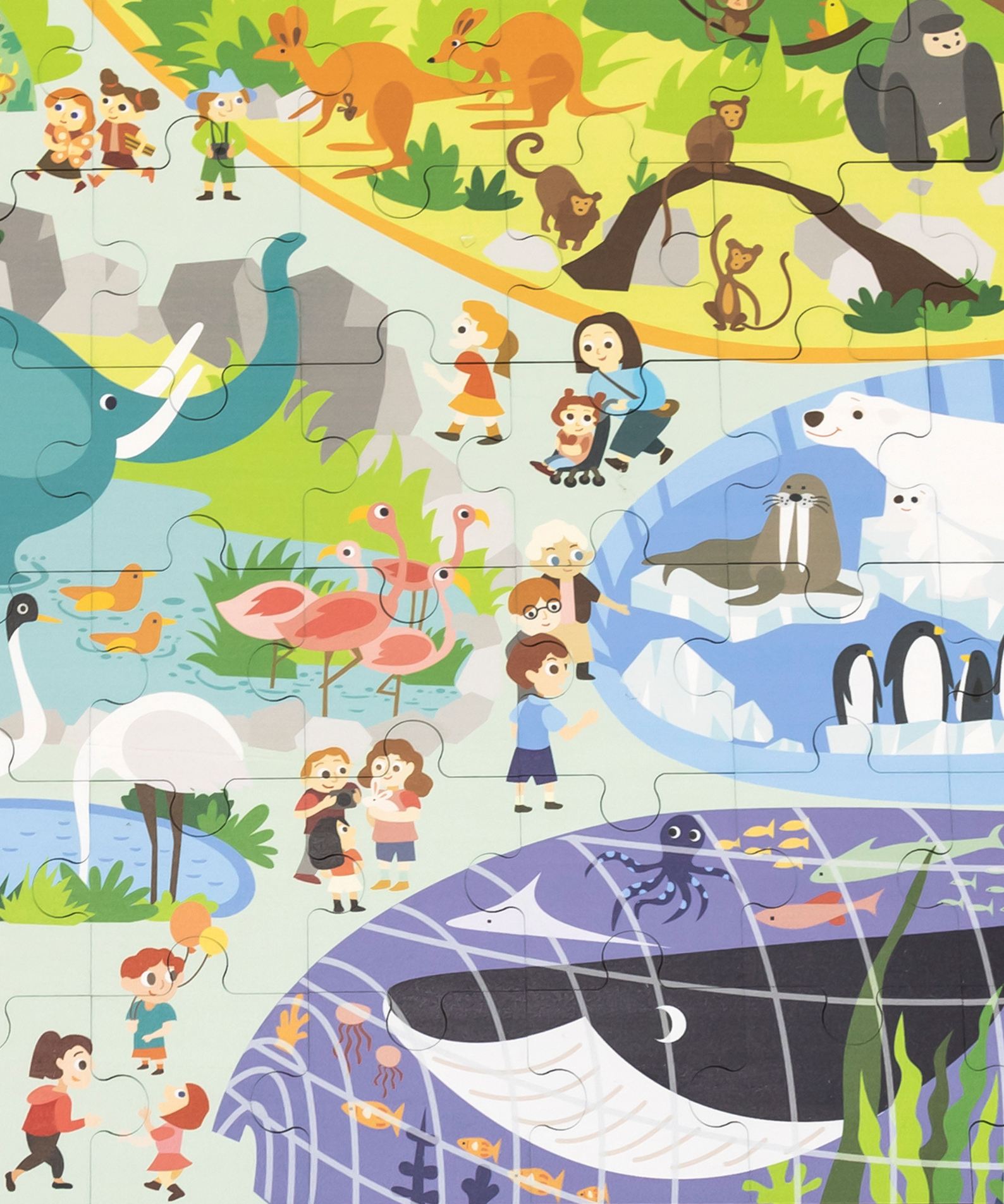 Viga Zoo, 48 Piece Jigsaw Puzzle, Montessori Wooden Toy, Develops Sensory, Cognitive & Fine Motor Skills, Non-Toxic & Eco-friendly Kids Educational Toy, Suitable for Boys and Girls Aged 3Y+