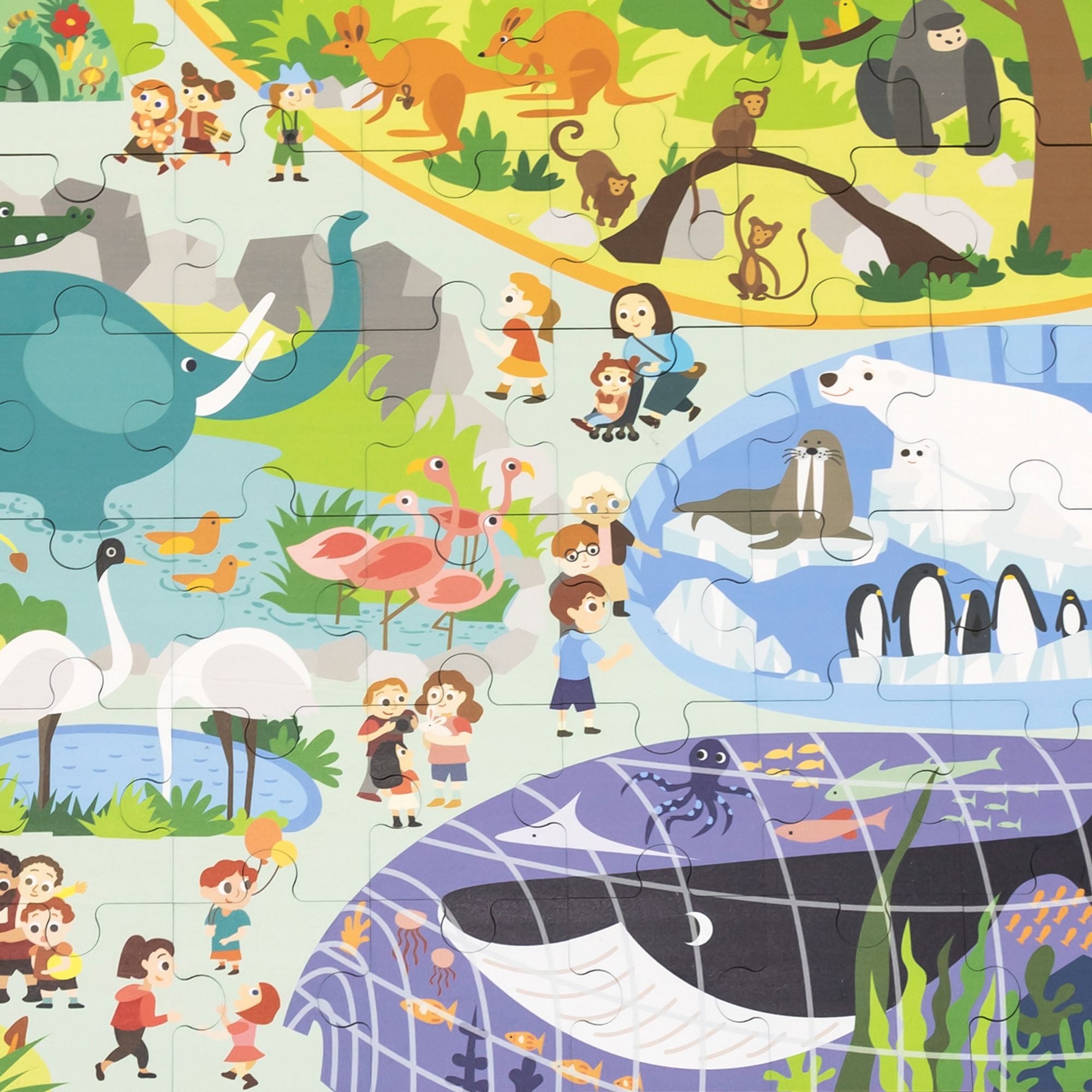 Viga Zoo, 48 Piece Jigsaw Puzzle, Montessori Wooden Toy, Develops Sensory, Cognitive & Fine Motor Skills, Non-Toxic & Eco-friendly Kids Educational Toy, Suitable for Boys and Girls Aged 3Y+