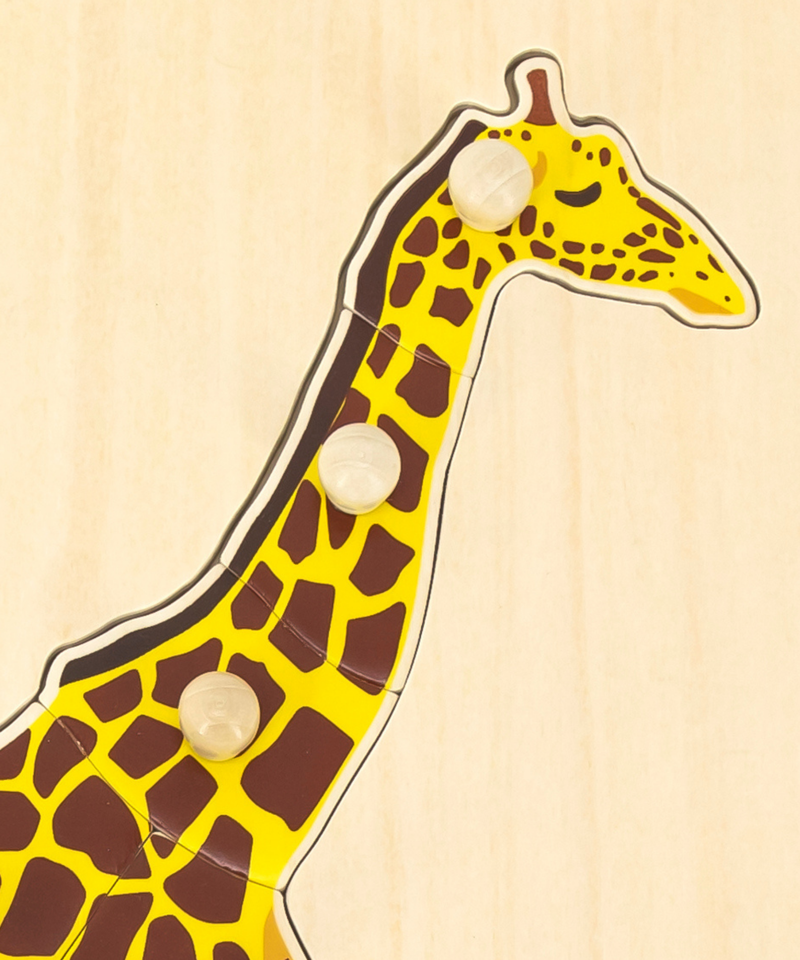 Viga Giraffe, 8 Piece Knob Puzzle, Montessori Wooden Toy, Develops Sensory, Cognitive & Fine Motor Skills, Non-Toxic & Eco-friendly Kids Educational Toy, Suitable for Boys and Girls Aged 18M+