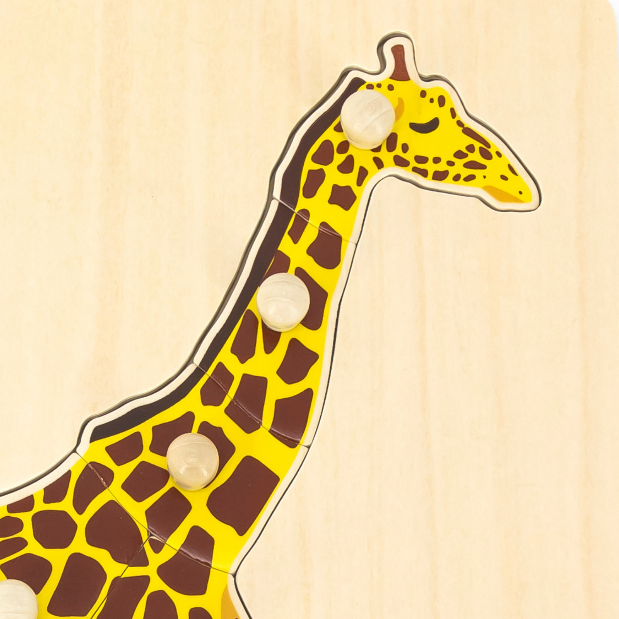 Viga Giraffe, 8 Piece Knob Puzzle, Montessori Wooden Toy, Develops Sensory, Cognitive & Fine Motor Skills, Non-Toxic & Eco-friendly Kids Educational Toy, Suitable for Boys and Girls Aged 18M+