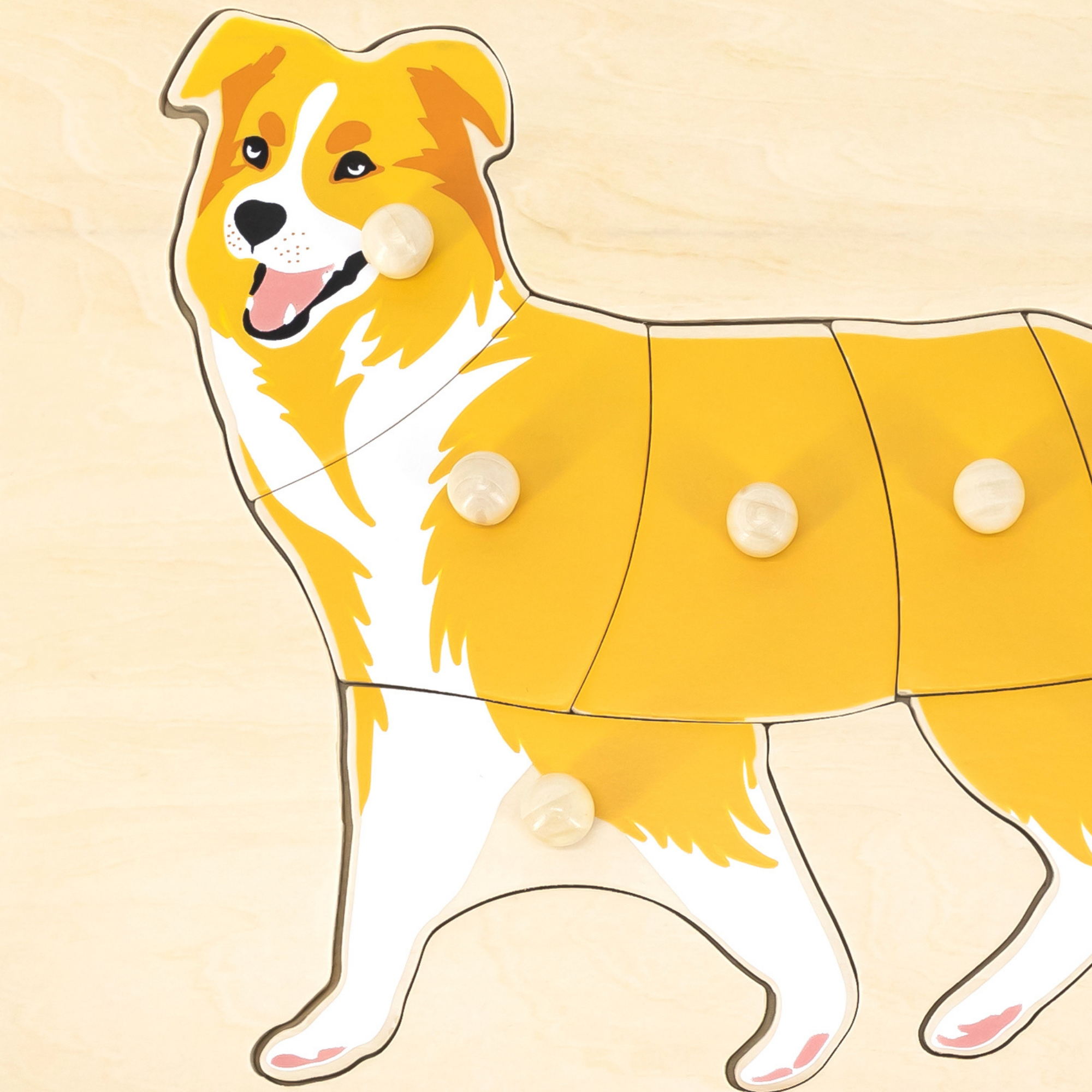 Viga Dog, Farm Animals, 8 Piece Knob Puzzle, Montessori Wooden Toy, Develops Sensory, Cognitive & Fine Motor Skills, Non-Toxic & Eco-friendly Kids Educational Toy, Suitable for Children Aged 18M+