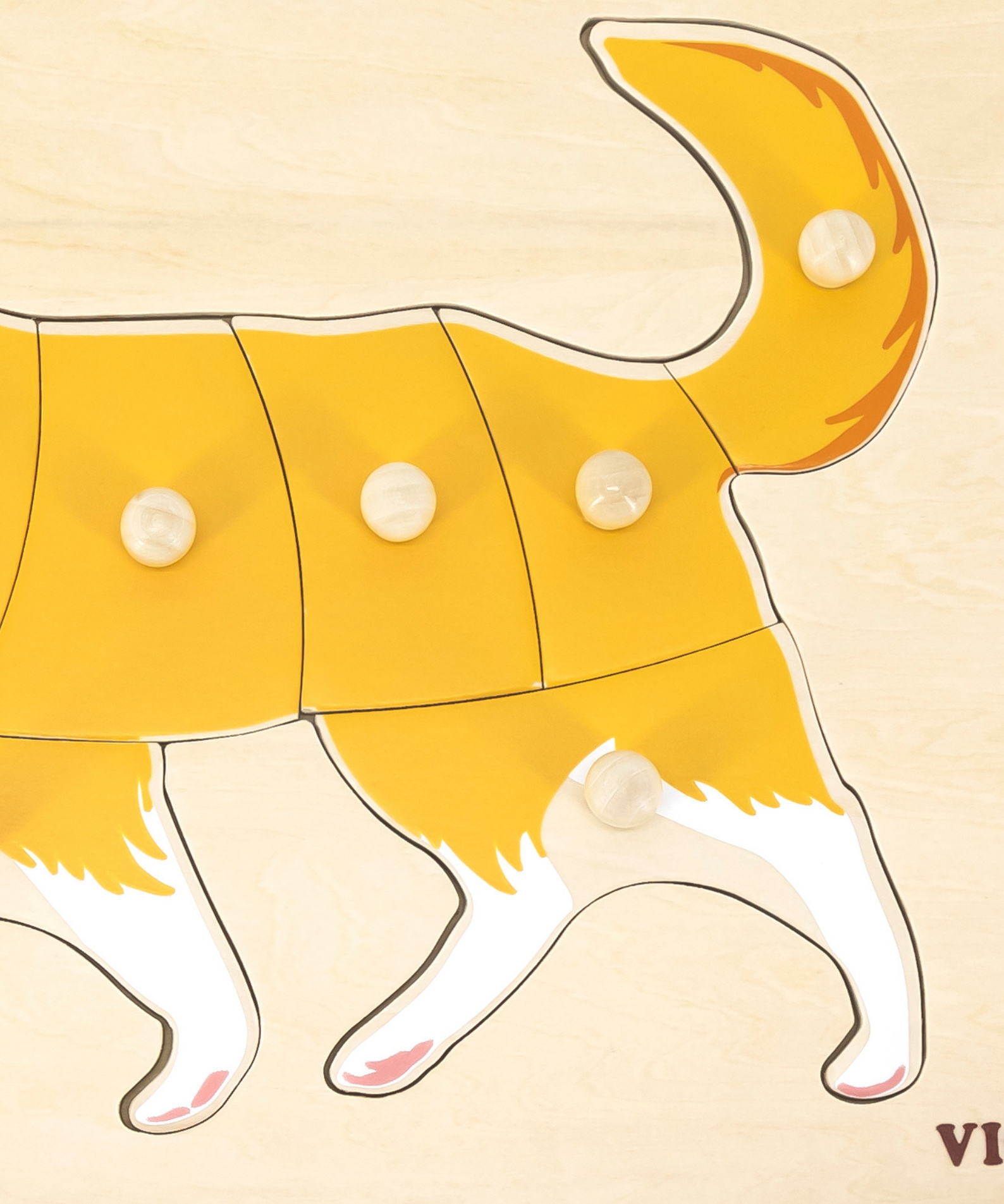 Viga Dog, Farm Animals, 8 Piece Knob Puzzle, Montessori Wooden Toy, Develops Sensory, Cognitive & Fine Motor Skills, Non-Toxic & Eco-friendly Kids Educational Toy, Suitable for Children Aged 18M+