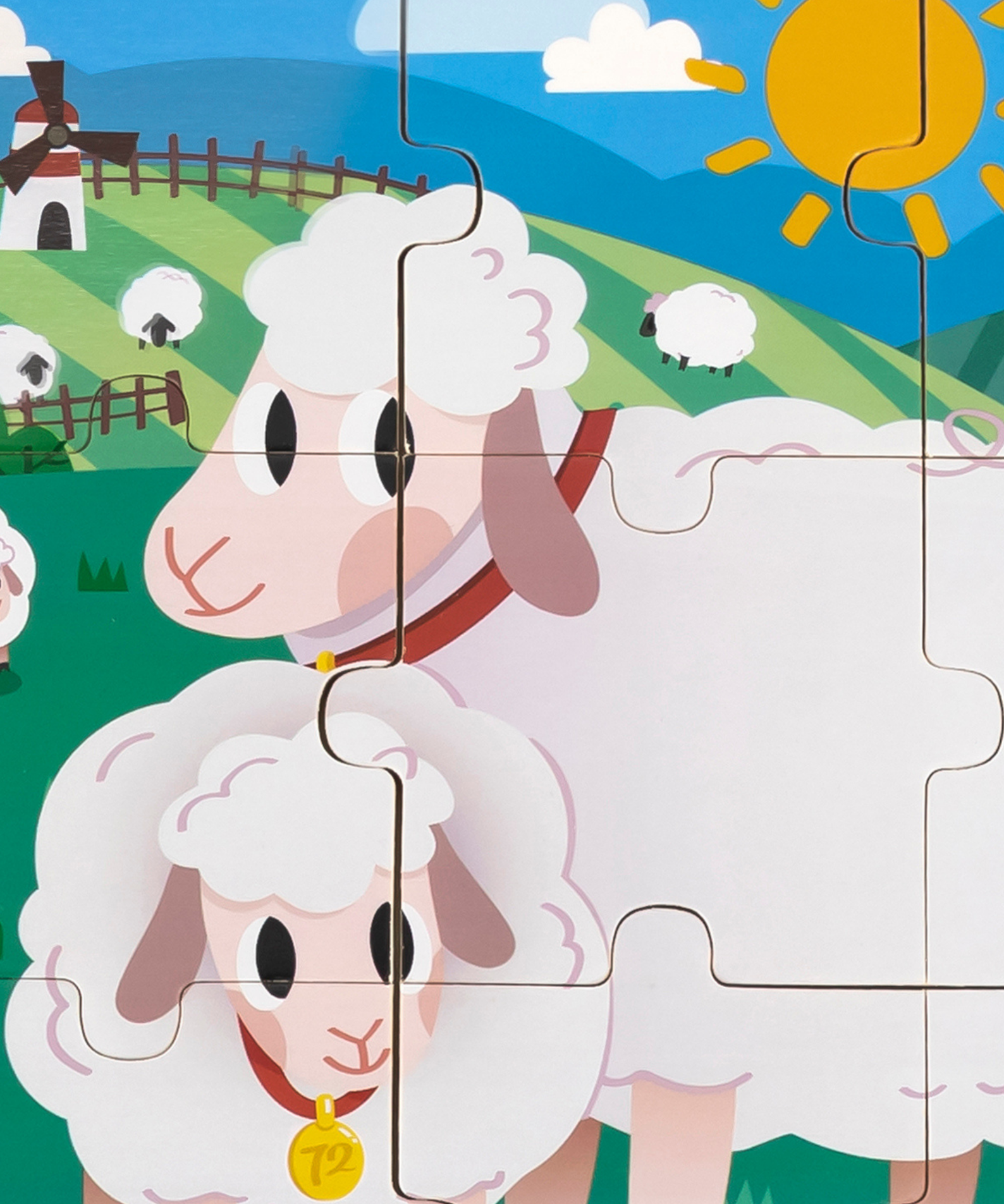 Viga Sheep, 9 Piece Jigsaw Puzzle, Montessori Wooden Toy, Develops Sensory, Cognitive & Fine Motor Skills, Non-Toxic & Eco-friendly Kids Educational Toy, Suitable for Boys and Girls Aged 18M+