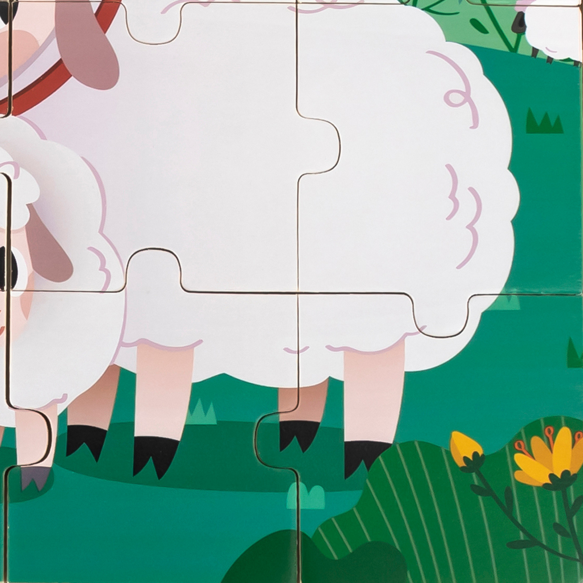 Viga Sheep, 9 Piece Jigsaw Puzzle, Montessori Wooden Toy, Develops Sensory, Cognitive & Fine Motor Skills, Non-Toxic & Eco-friendly Kids Educational Toy, Suitable for Boys and Girls Aged 18M+