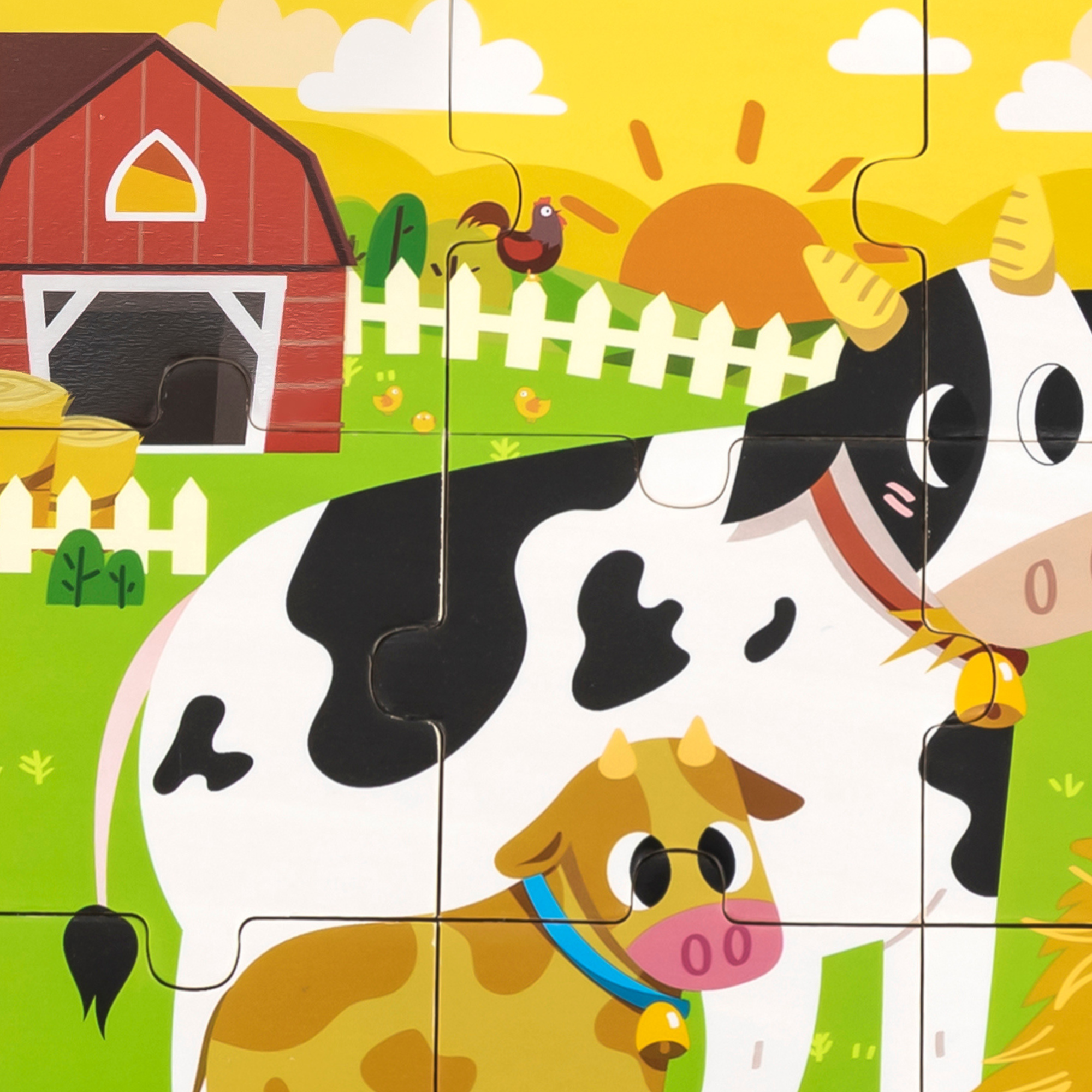 Viga Cow, 9 Piece Jigsaw Puzzle, Montessori Wooden Toy, Develops Sensory, Cognitive & Fine Motor Skills, Non-Toxic & Eco-friendly Kids Educational Toy, Suitable for Boys and Girls Aged 18M+