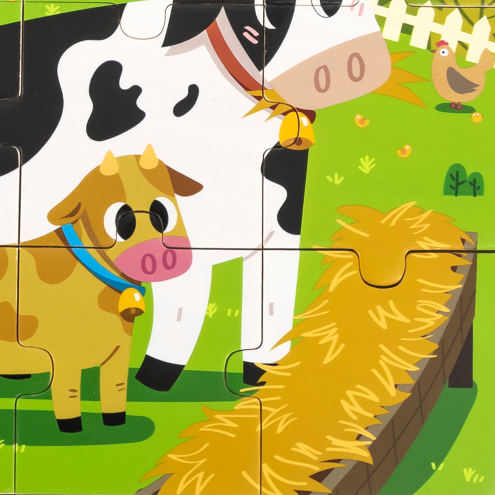 Viga Cow, 9 Piece Jigsaw Puzzle, Montessori Wooden Toy, Develops Sensory, Cognitive & Fine Motor Skills, Non-Toxic & Eco-friendly Kids Educational Toy, Suitable for Boys and Girls Aged 18M+