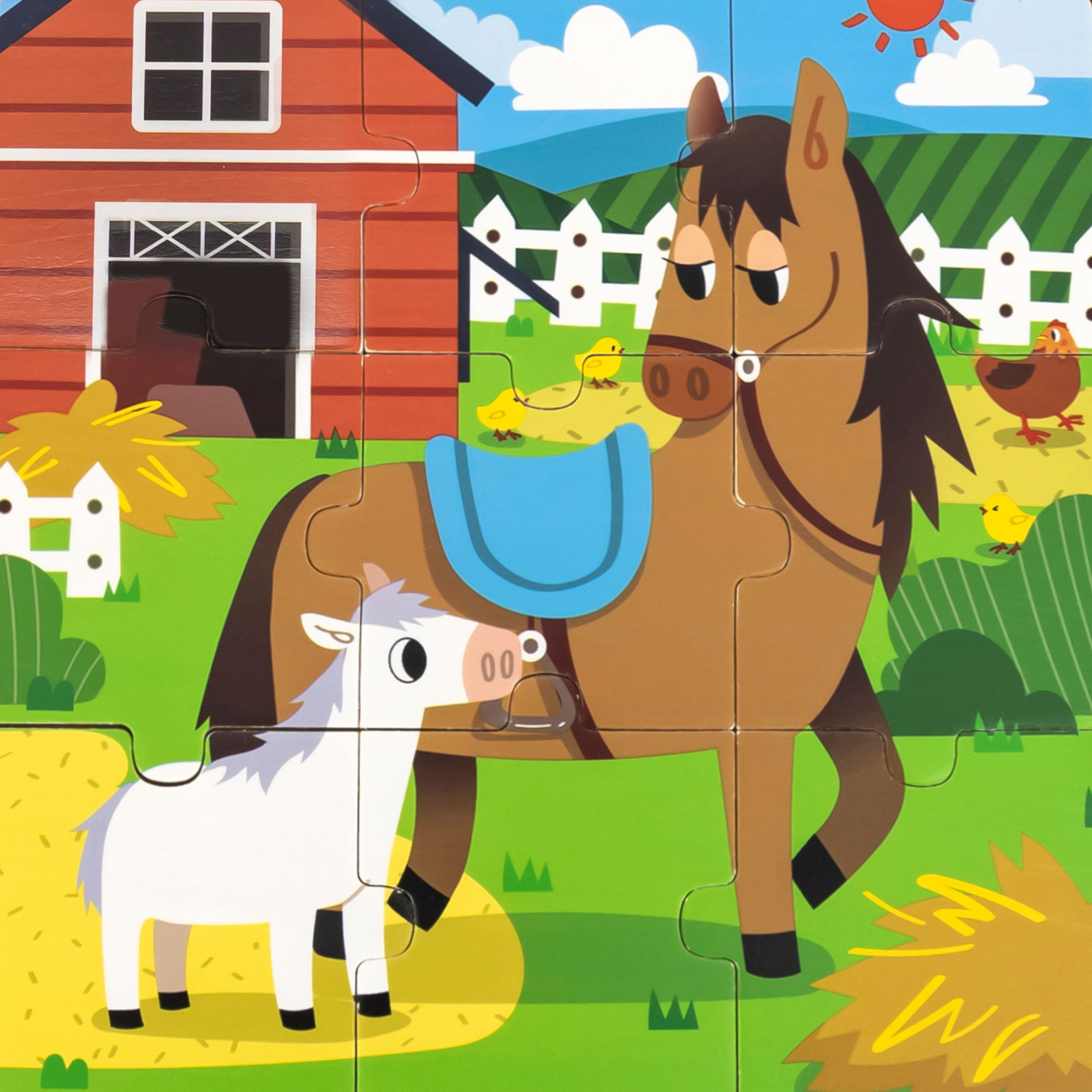 Viga Horse and Foal, 9 Piece Jigsaw Puzzle, Montessori Wooden Toy, Develops Sensory, Cognitive & Fine Motor Skills, Non-Toxic & Eco-friendly Kids Educational Toy, Suitable for Children Aged 18M+