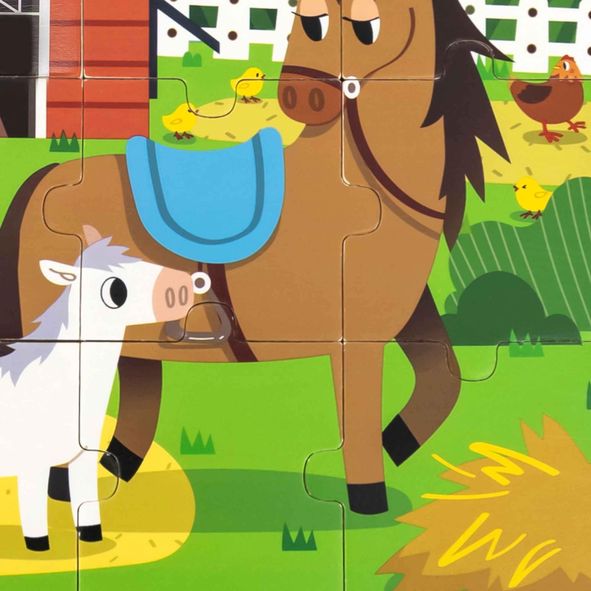 Viga Horse and Foal, 9 Piece Jigsaw Puzzle, Montessori Wooden Toy, Develops Sensory, Cognitive & Fine Motor Skills, Non-Toxic & Eco-friendly Kids Educational Toy, Suitable for Children Aged 18M+