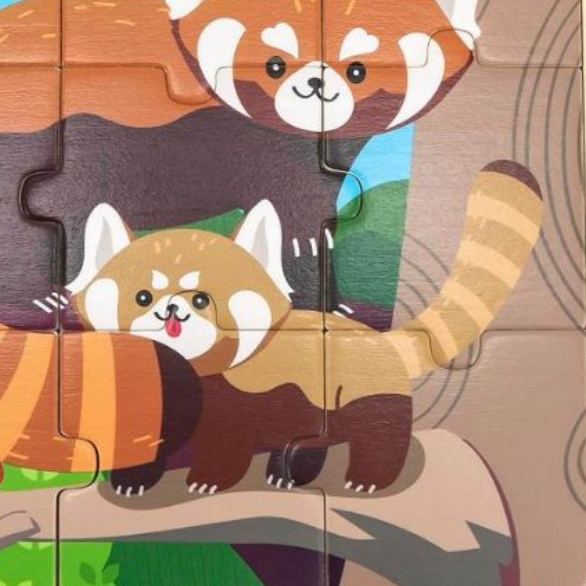 Viga Red Panda, 9 Piece Jigsaw Puzzle, Montessori Wooden Toy, Develops Sensory, Cognitive & Fine Motor Skills, Non-Toxic & Eco-friendly Kids Educational Toy, Suitable for Boys and Girls Aged 18M+