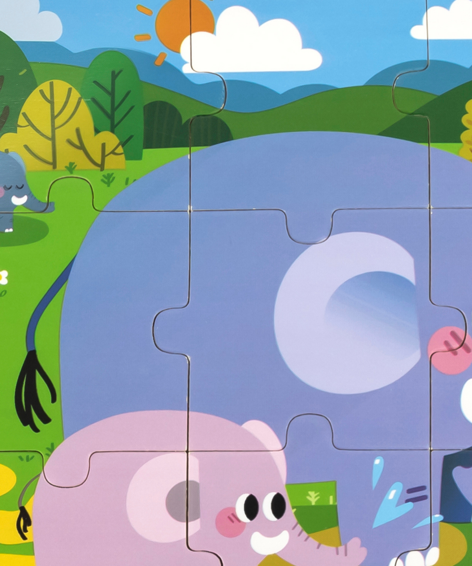 Viga Elephant, 9 Piece Jigsaw Puzzle, Montessori Wooden Toy, Develops Sensory, Cognitive & Fine Motor Skills, Non-Toxic & Eco-friendly Kids Educational Toy, Suitable for Boys and Girls Aged 18M+