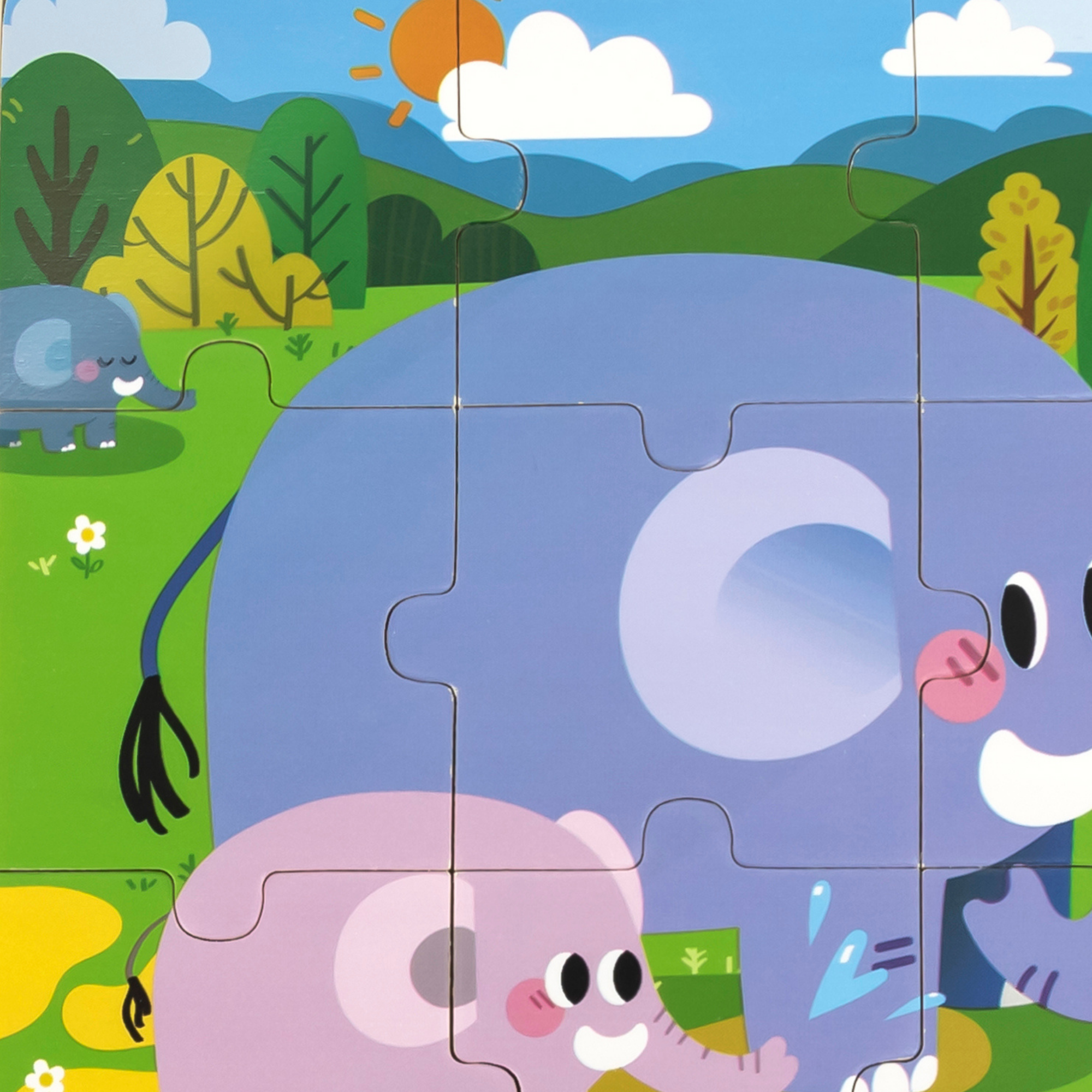 Viga Elephant, 9 Piece Jigsaw Puzzle, Montessori Wooden Toy, Develops Sensory, Cognitive & Fine Motor Skills, Non-Toxic & Eco-friendly Kids Educational Toy, Suitable for Boys and Girls Aged 18M+