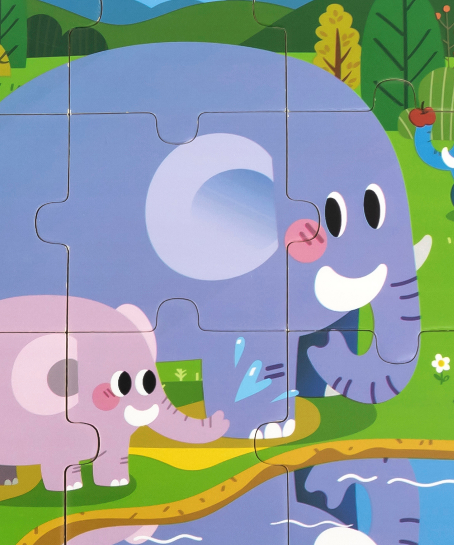 Viga Elephant, 9 Piece Jigsaw Puzzle, Montessori Wooden Toy, Develops Sensory, Cognitive & Fine Motor Skills, Non-Toxic & Eco-friendly Kids Educational Toy, Suitable for Boys and Girls Aged 18M+