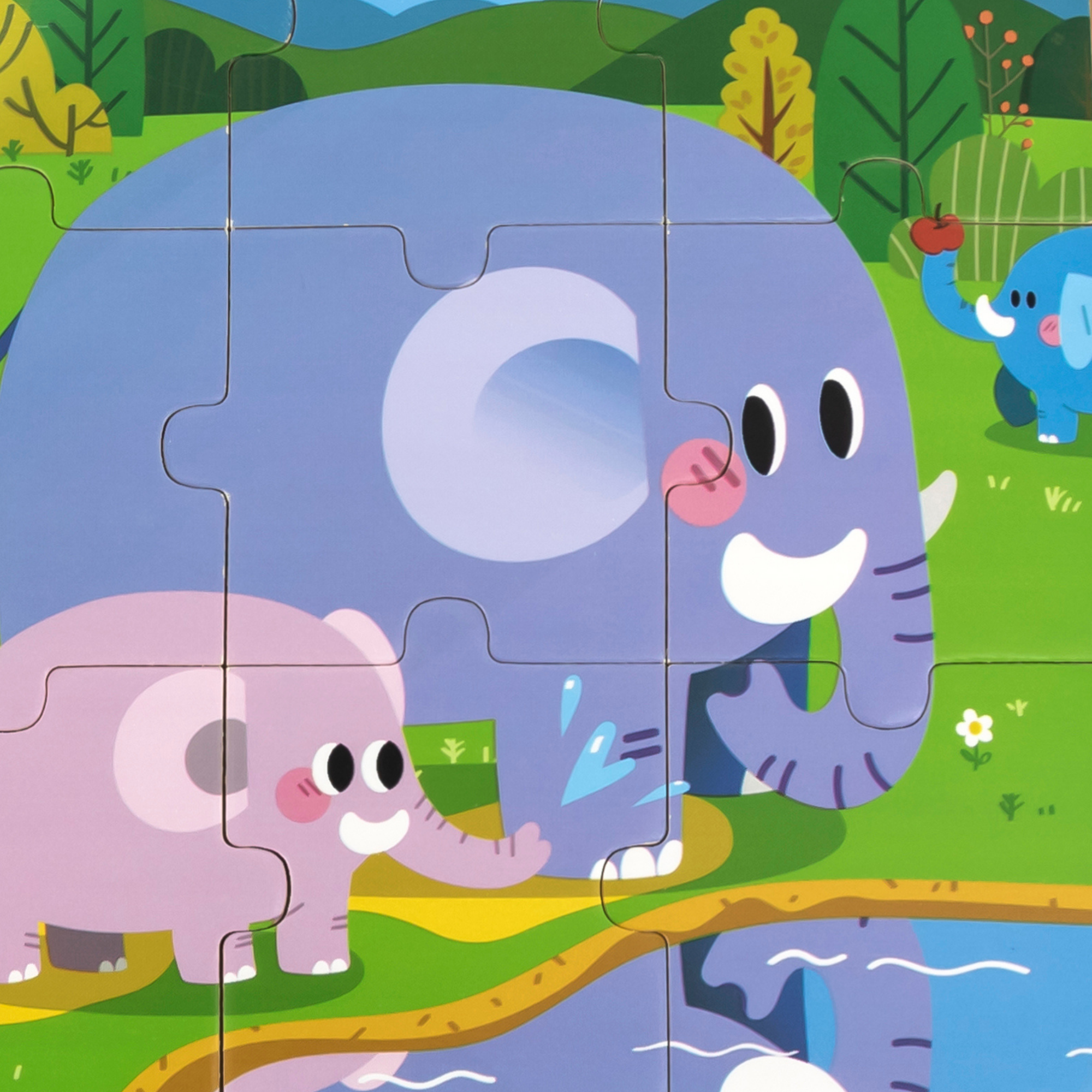 Viga Elephant, 9 Piece Jigsaw Puzzle, Montessori Wooden Toy, Develops Sensory, Cognitive & Fine Motor Skills, Non-Toxic & Eco-friendly Kids Educational Toy, Suitable for Boys and Girls Aged 18M+