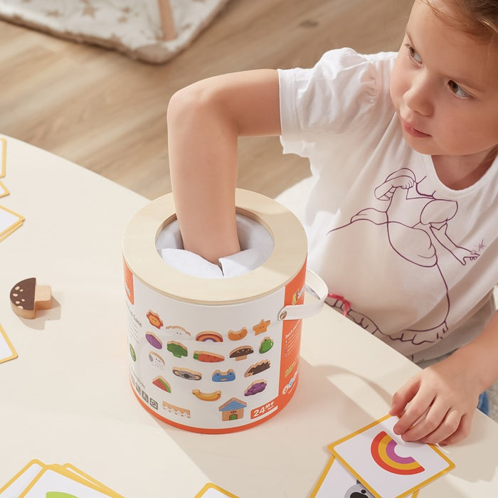 Viga Touch & Find, 20 Piece Matching Puzzle, Montessori Wooden Toy, Develops Sensory, Cognitive & Fine Motor Skills, Non-Toxic & Eco-friendly Kids Educational Toy, Suitable for Children Aged 3Y+