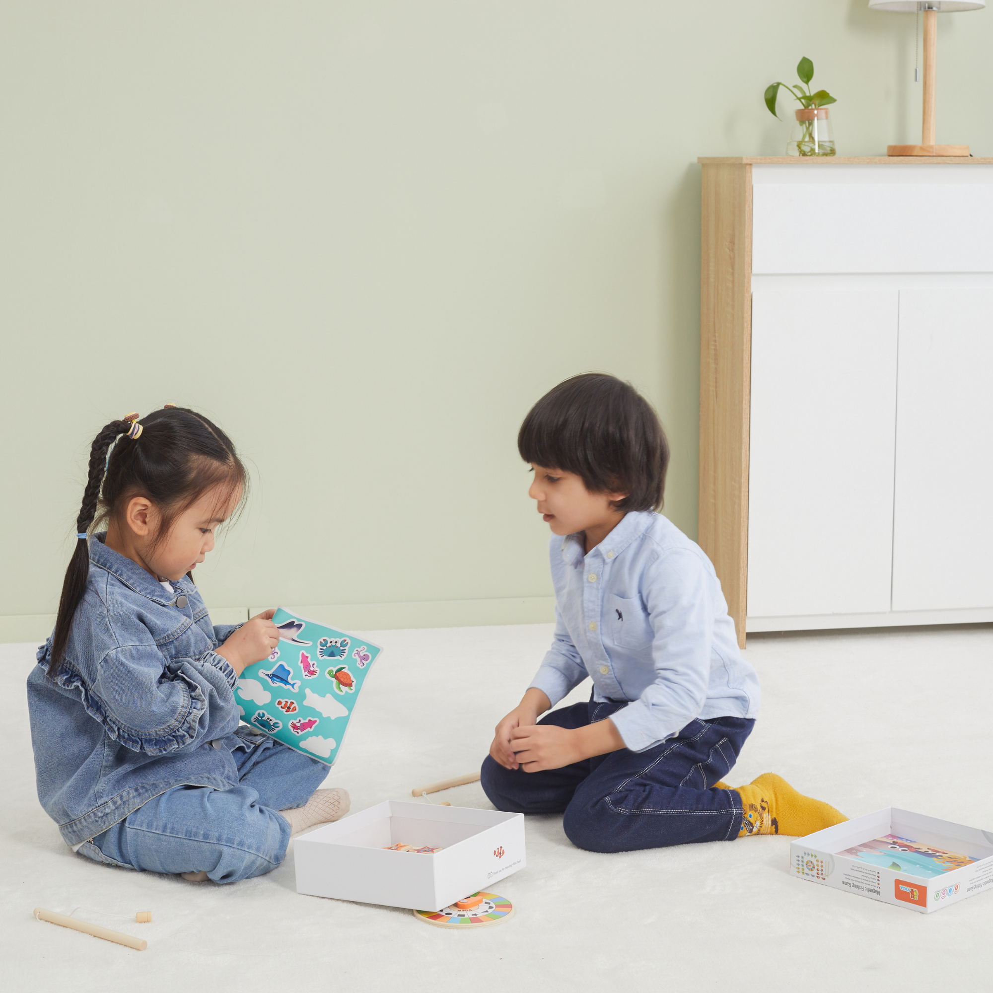 Viga Catching Fishes, 26 Piece Magnetic Puzzle, Montessori Wooden Toy, Develops Sensory, Cognitive & Fine Motor Skills, Non-Toxic & Eco-friendly Kids Educational Toy, Suitable for Children Aged 18M+