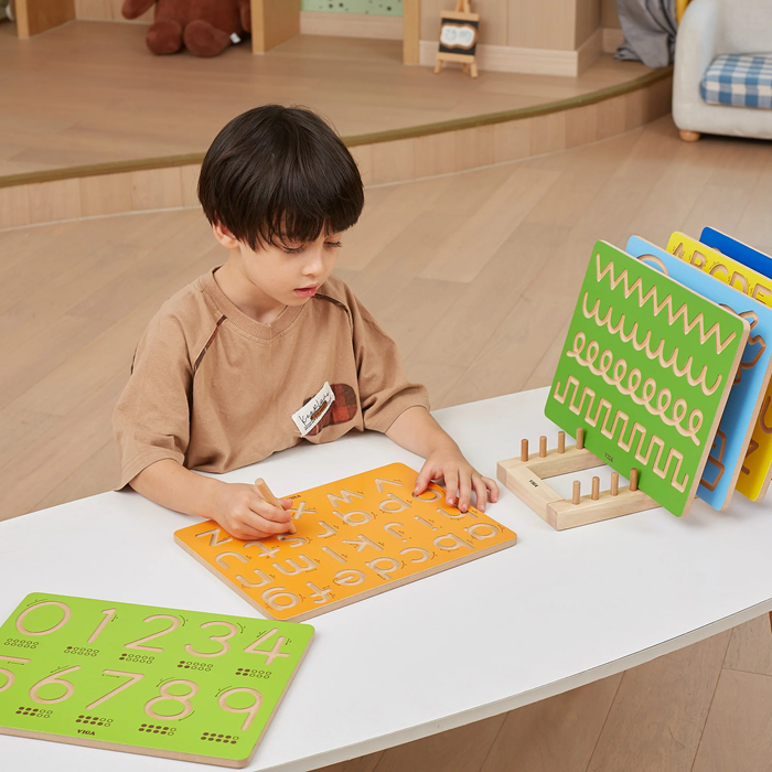 VIGA Wooden Lowercase Tracing Board | Educational Toy for Kids Age 3+