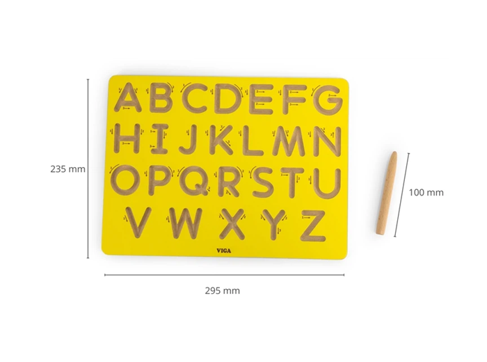 VIGA Wooden Uppercase Alphabet Tracing Board | Educational Toy for Kids Age 3+