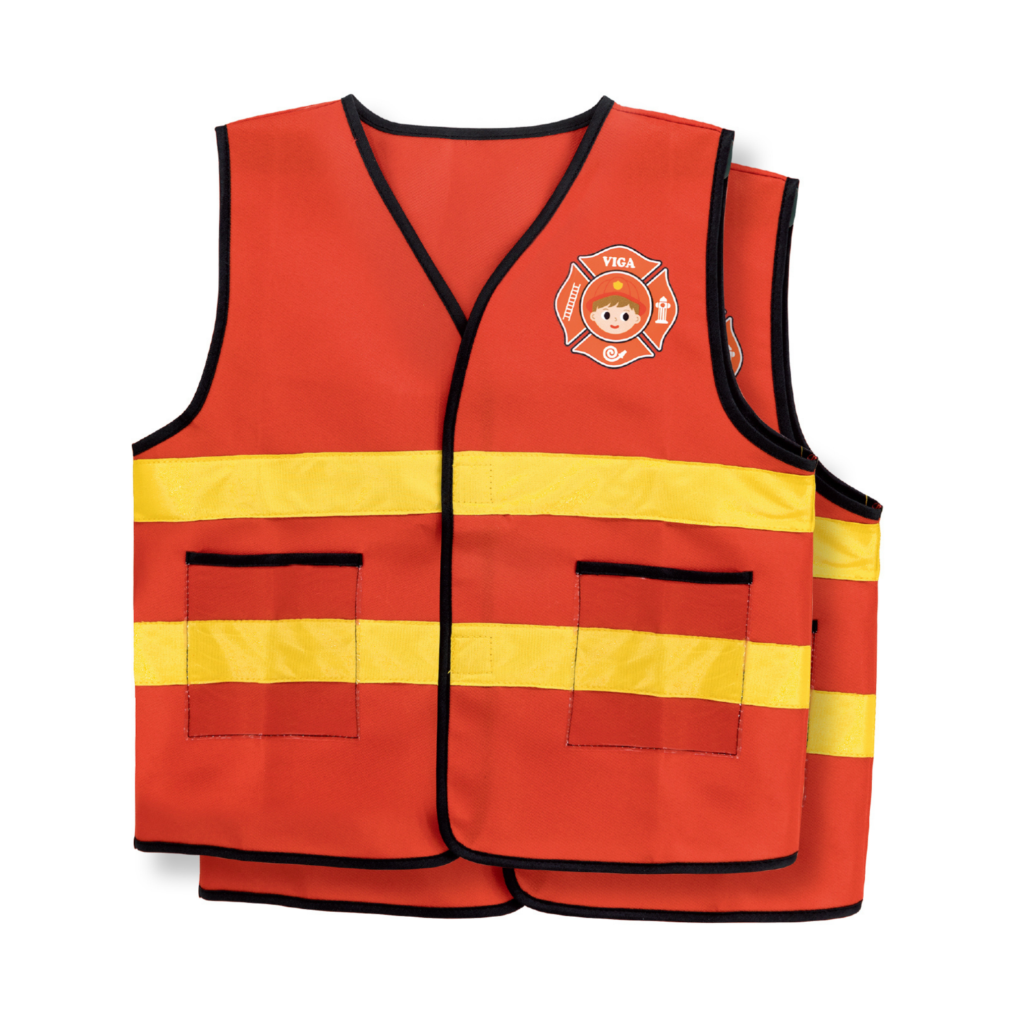 VIGA Firefighter Role Play Set for Kids Ages 3 and Up  8-Piece Costume and Accessory Set for Creative and Cooperative Play