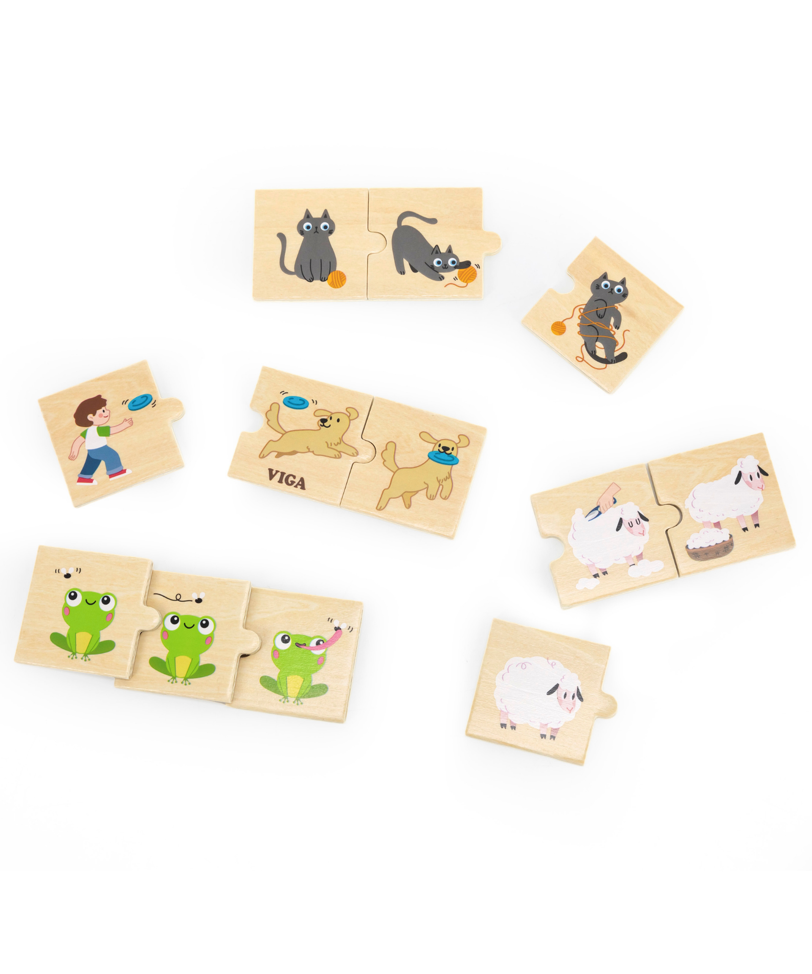 Viga Logical Sequences, Animals & Nature, 24 Piece Mix & Match Puzzle, Montessori Wooden Toy, Develops Sensory, Cognitive & Fine Motor Skills, Non-Toxic & Eco-friendly Kids Educational Toy, 18M+