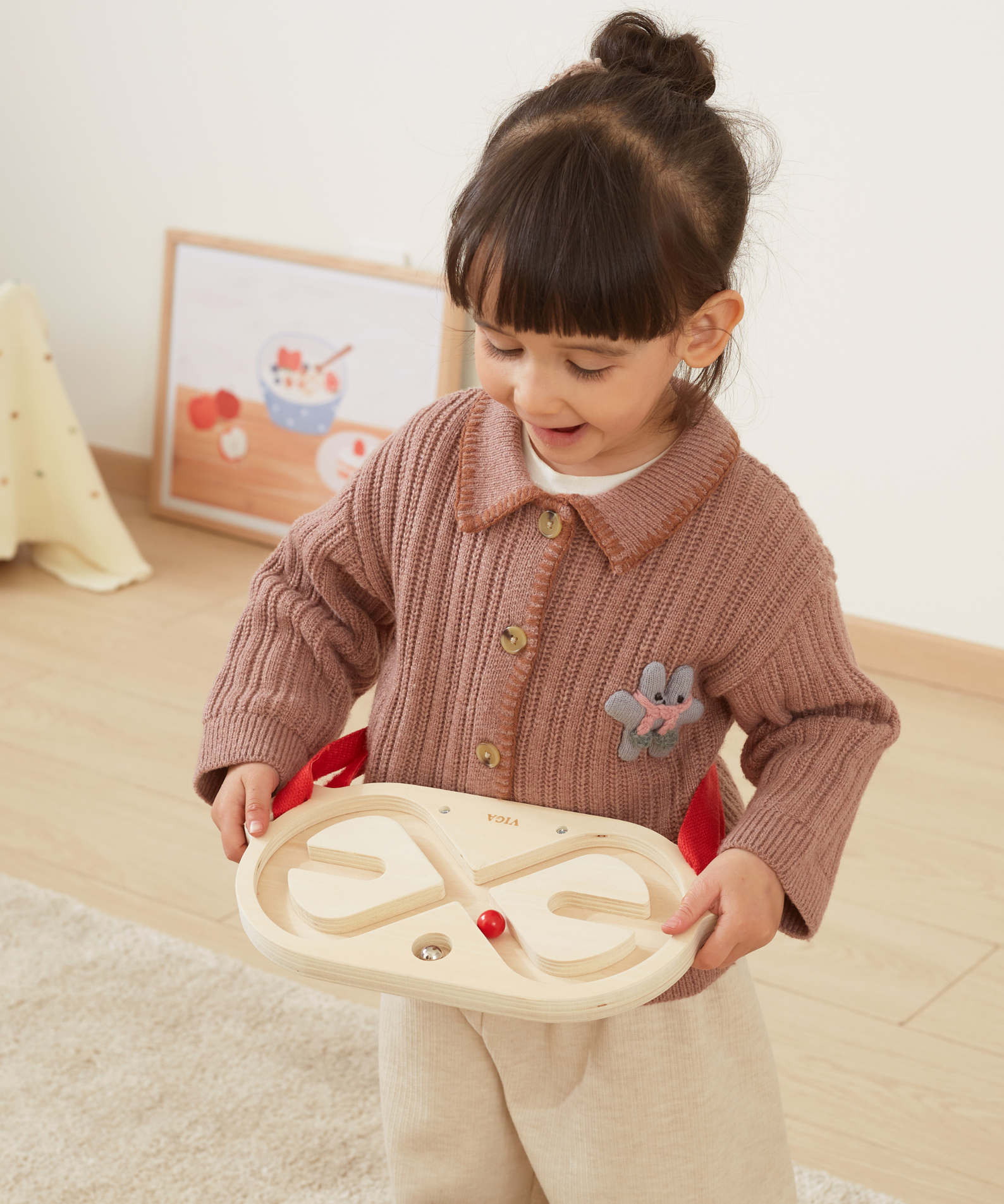 Viga Body Balace, Ball-in-a-Maze Puzzle, Montessori Wooden Toy, Develops Sensory, Cognitive & Fine Motor Skills, Non-Toxic & Eco-friendly Kids Educational Toy, Suitable for Boys and Girls Aged 3Y+